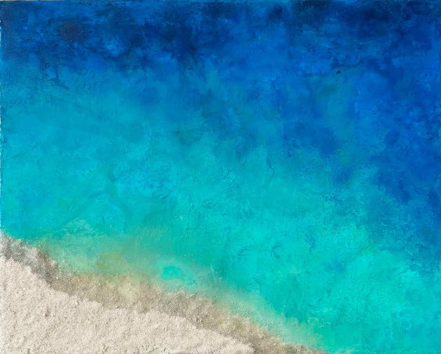 Azure turquoise seascape painting resin ocean art fadi diab
