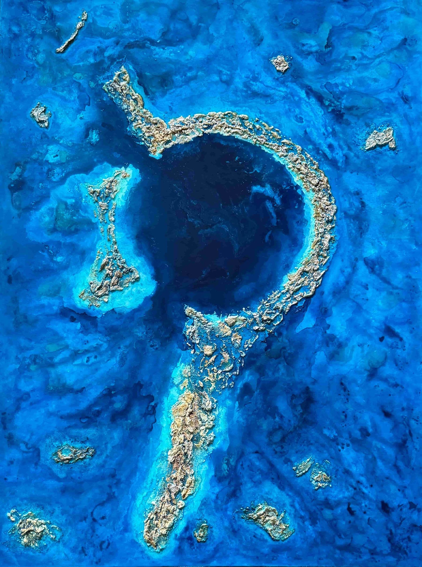 Belize the big blue hole resin artwork painting seascape ocean art fadi diab