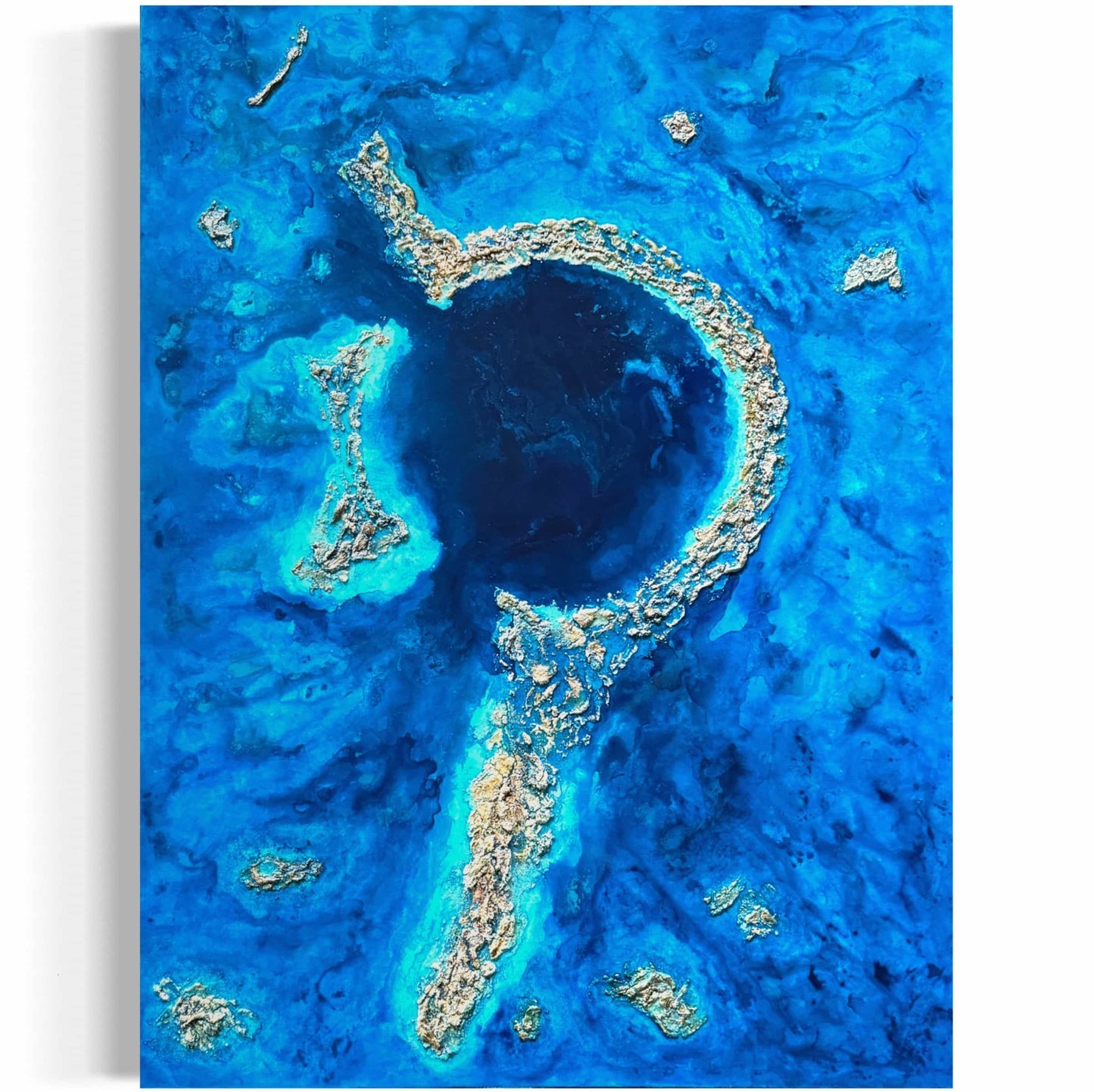 The big blue hole Belize blue hole resin artwork painting seascape ocean art fadi diab