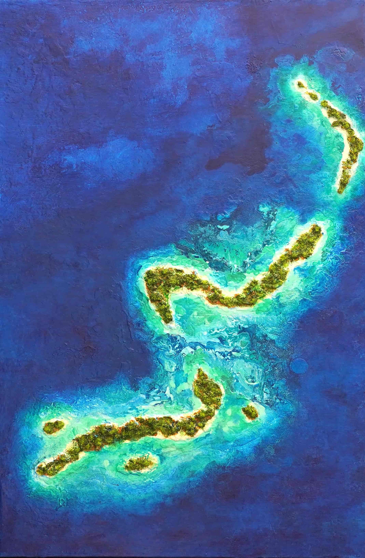 Art for sale painting artwork gallery galleries Paintings abstract textured mixed media buy landscape seascape ocean islands tropical sea aeria view beach on canvas acrylic oil