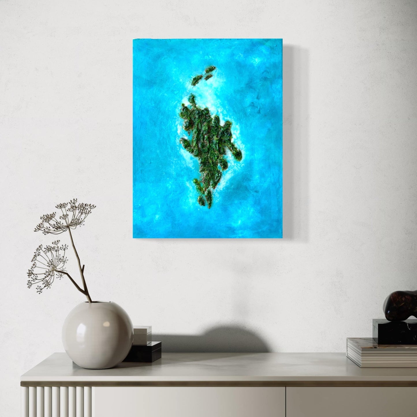 Green island painting artwork resin fadi diab