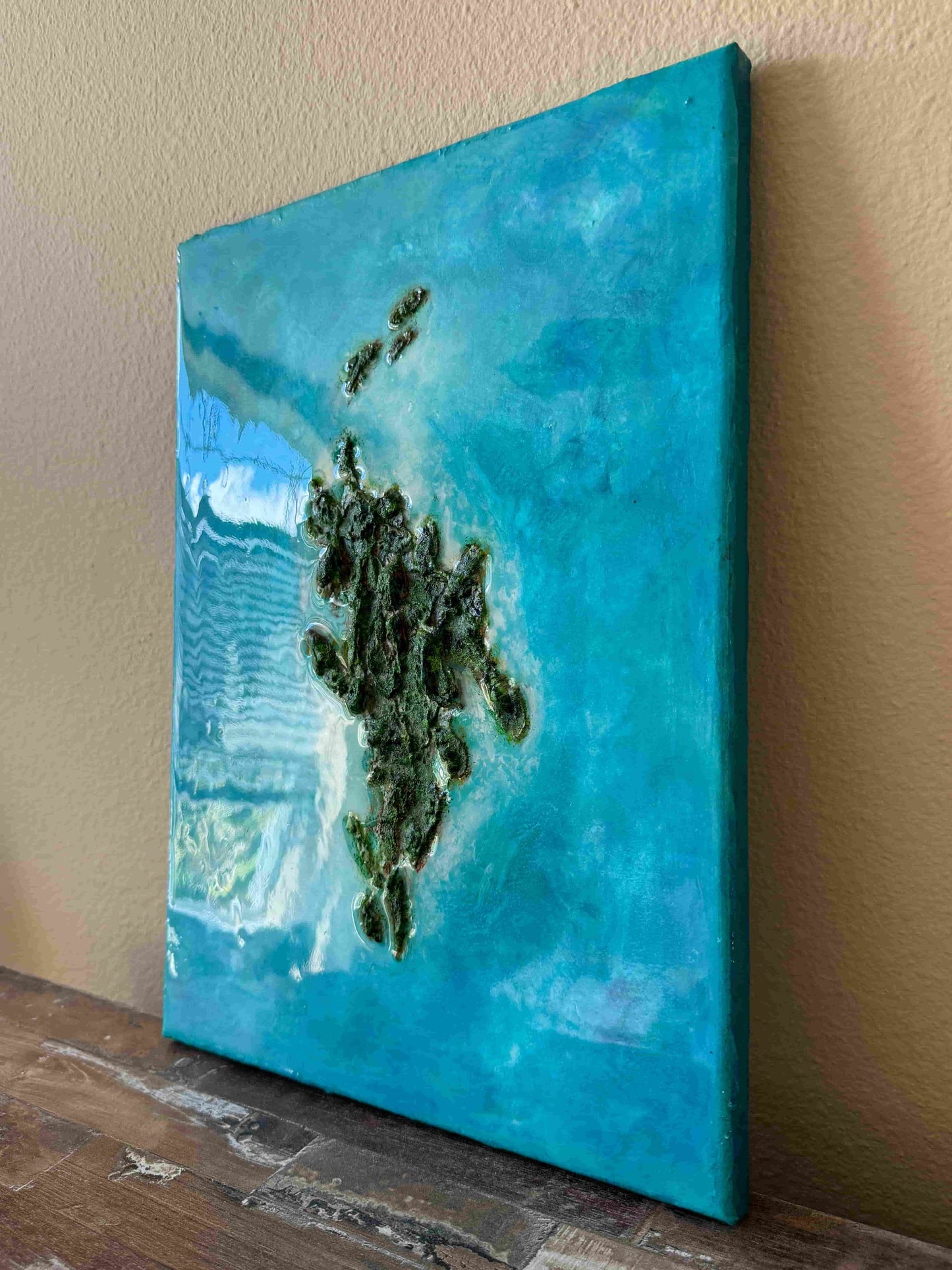 Green island painting artwork resin fadi diab