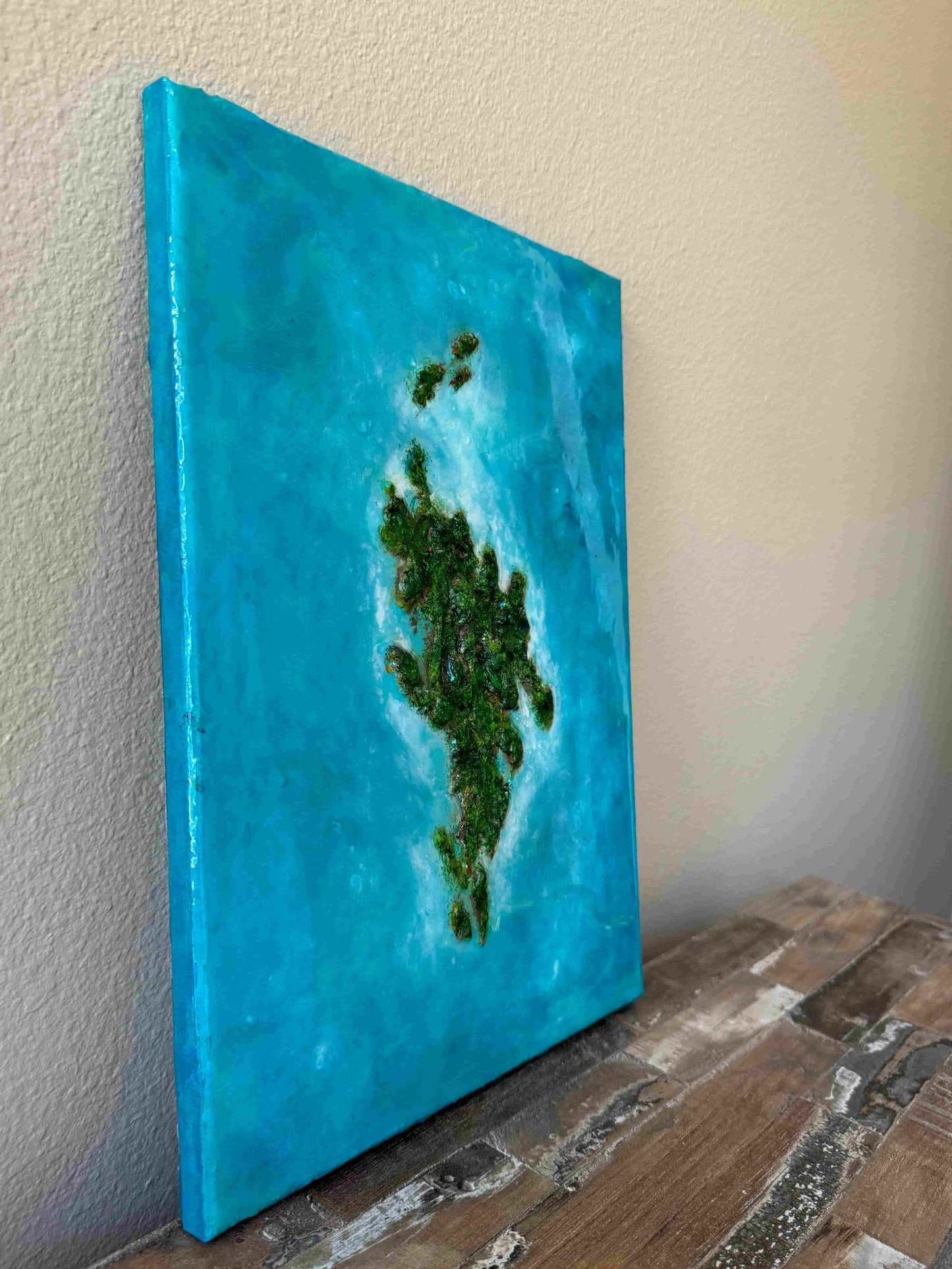 Green island painting artwork resin fadi diab