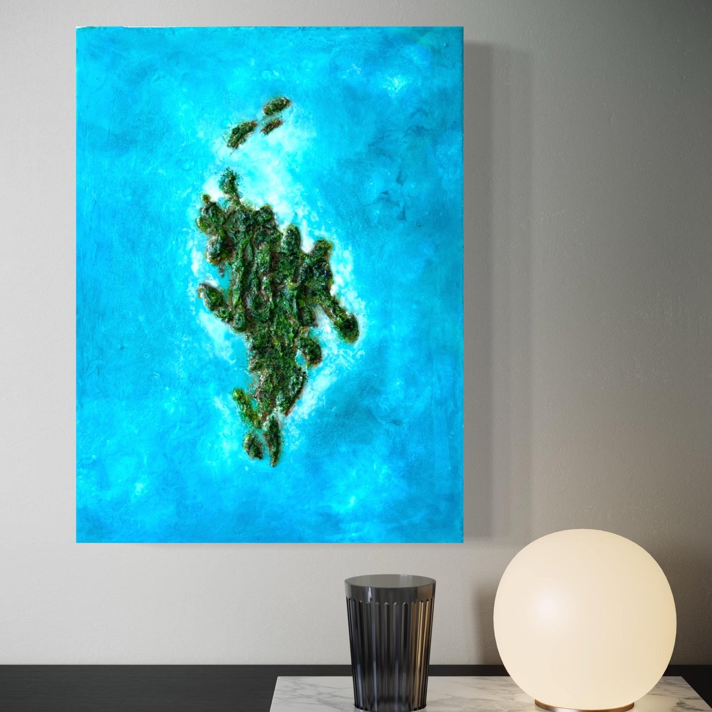 Green island painting artwork resin fadi diab