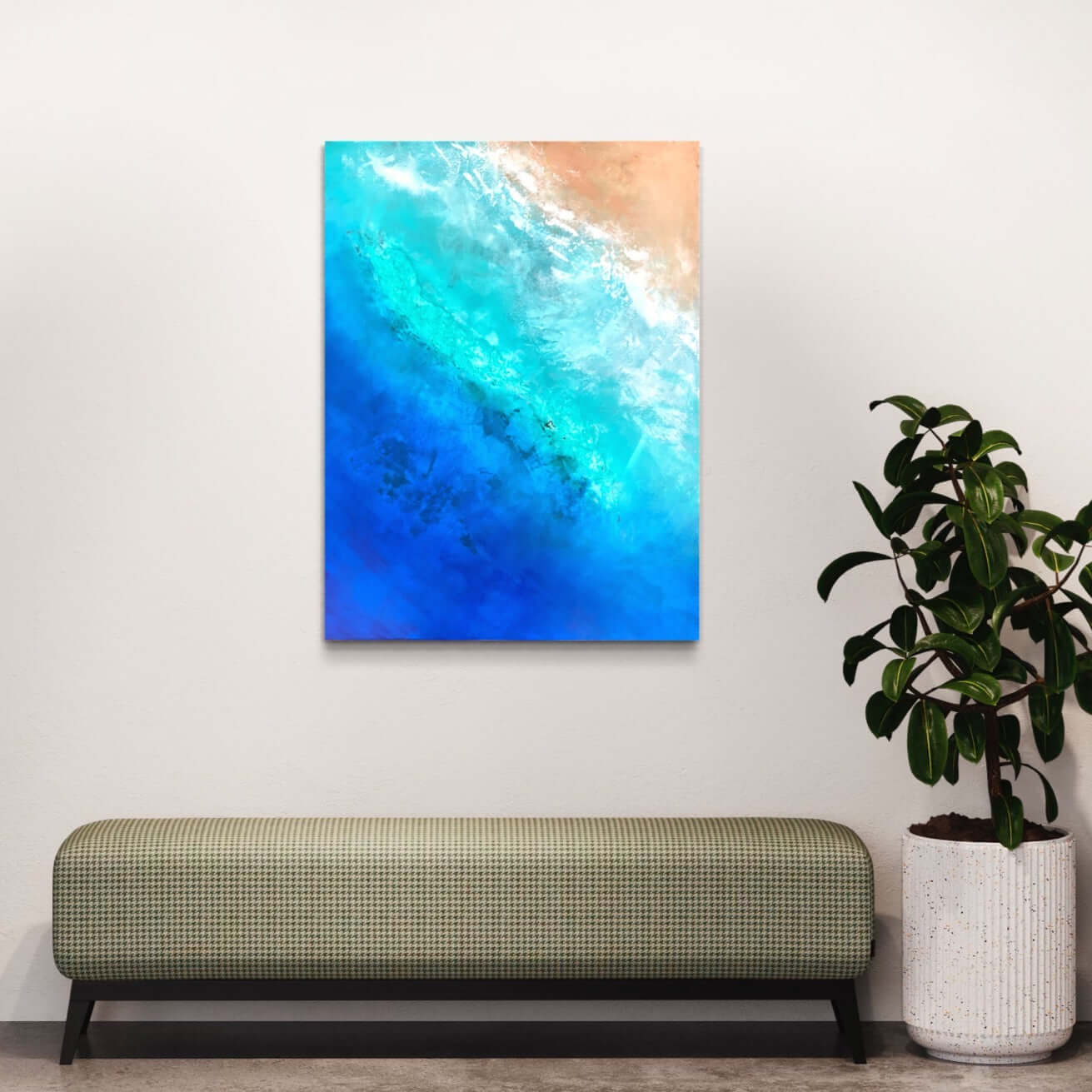 Acrylic painting on canvas abstract gallery fine art for sale textured tropical ocean islands seascape turquoise seashore