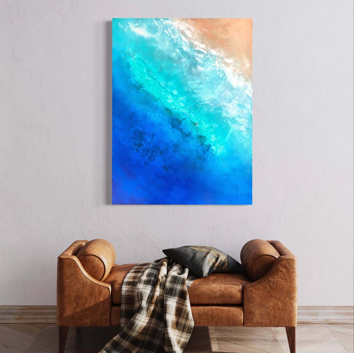 Acrylic painting on canvas abstract gallery fine art for sale textured tropical ocean islands seascape turquoise seashore