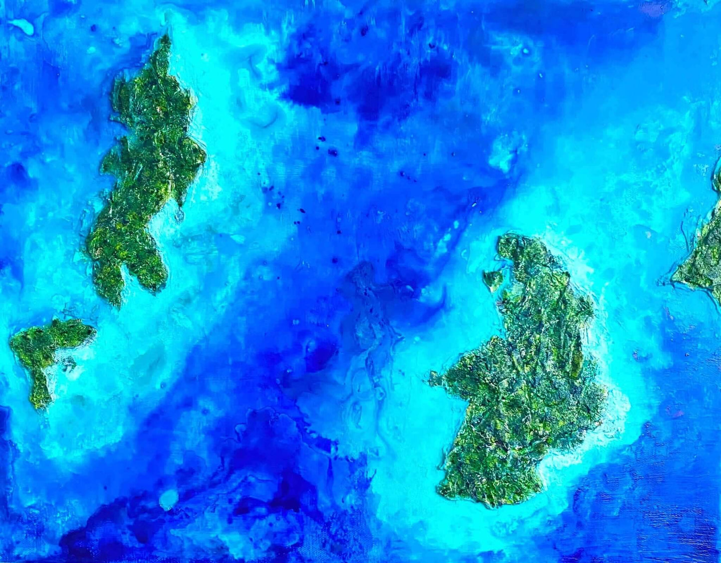 textured seascape ocean sea lake island water painting on canvas fadidiab.art Abstract contemporary art gallery for sale