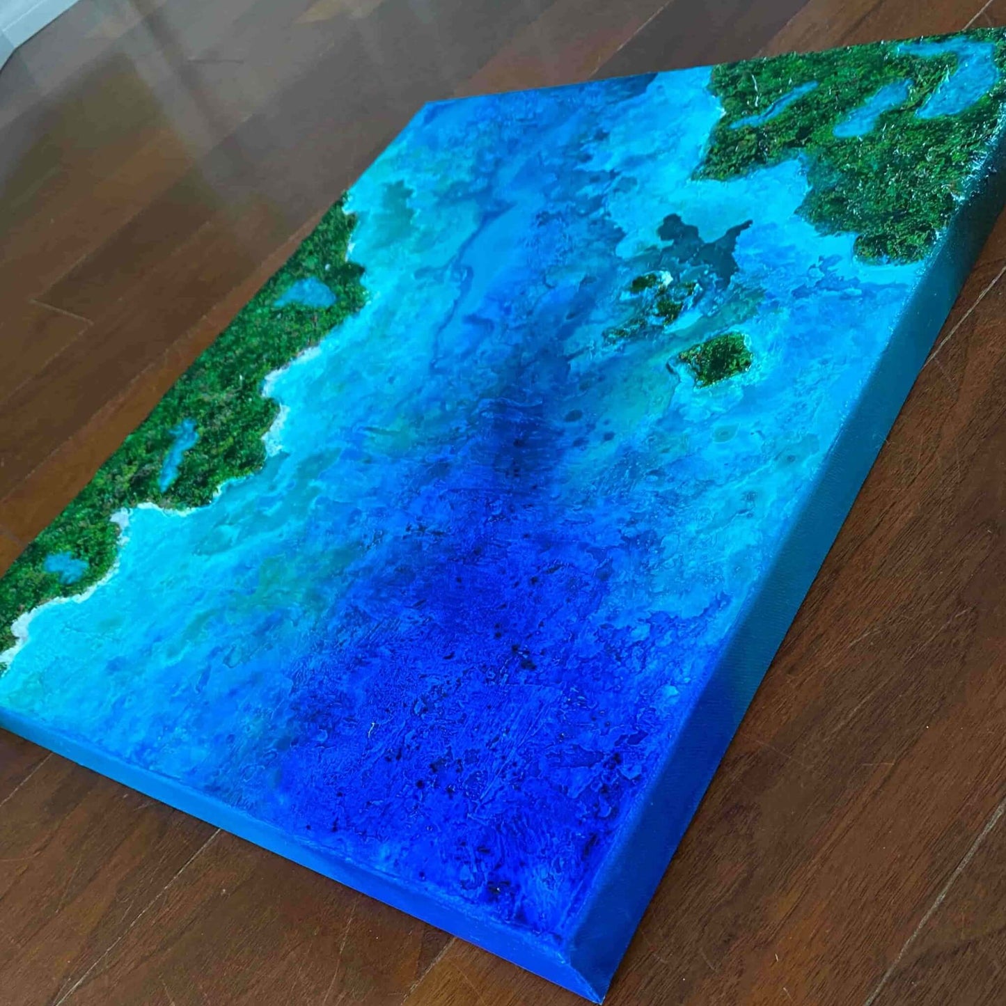 Acrylic painting on canvas abstract gallery fine art for sale textured tropical ocean islands seascape turquoise seashore