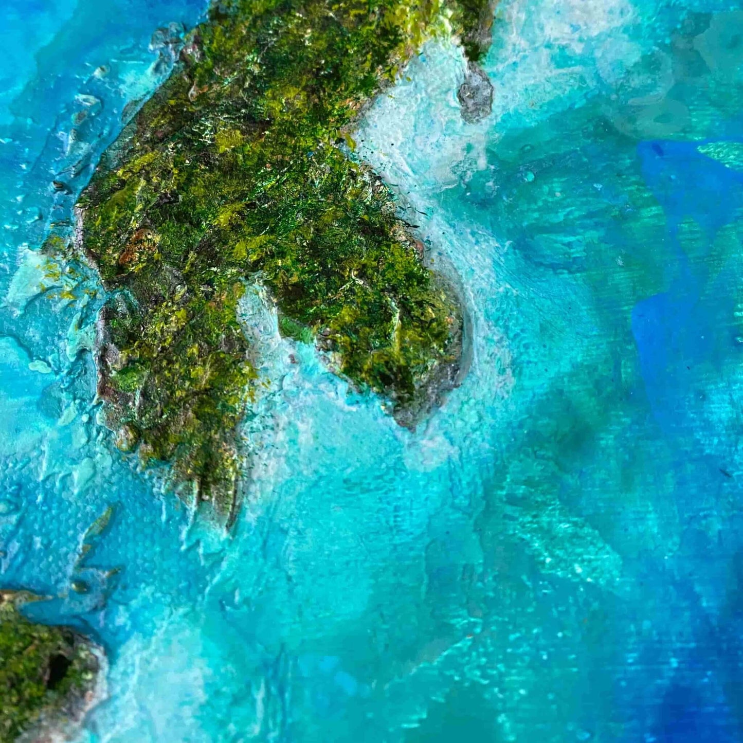 textured seascape ocean sea lake island water painting on canvas fadidiab.art Abstract contemporary art gallery for sale