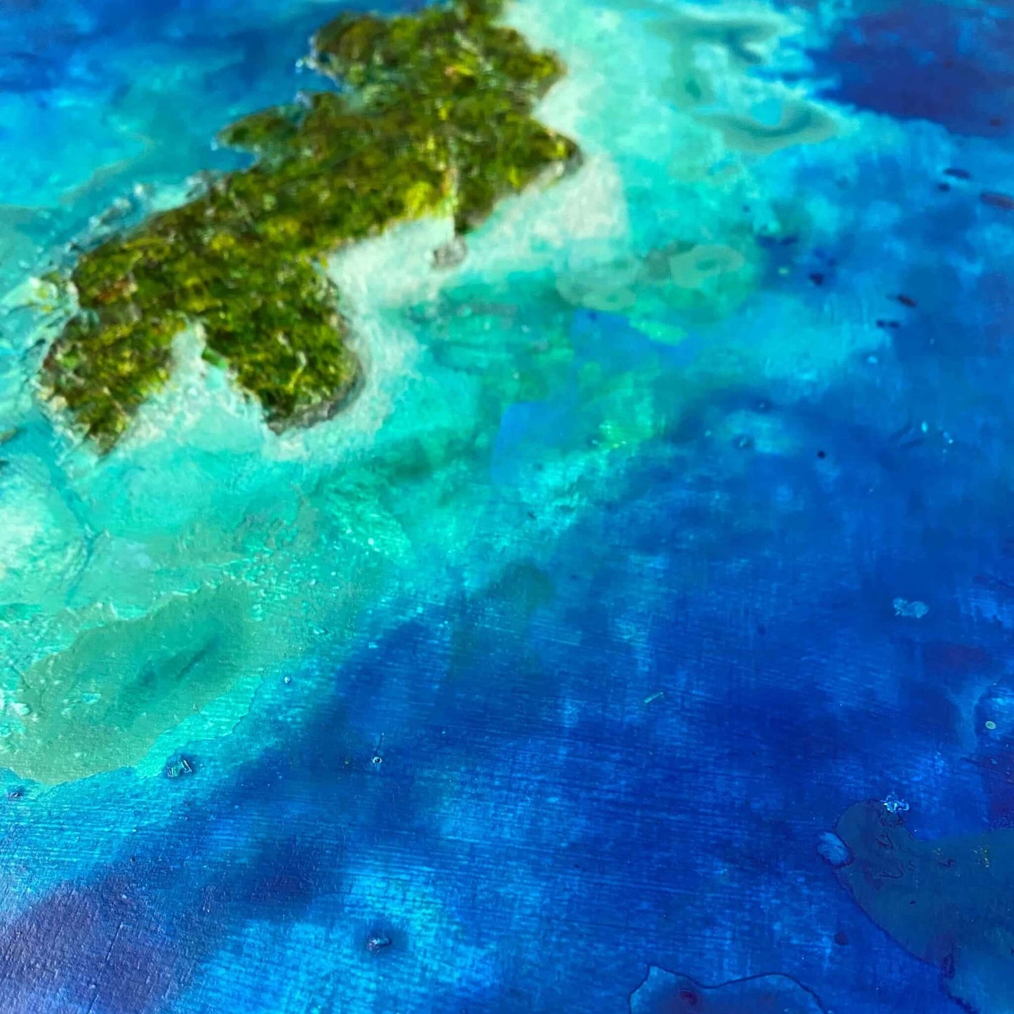 Acrylic painting on canvas abstract gallery fine art for sale textured tropical ocean islands seascape turquoise seashore