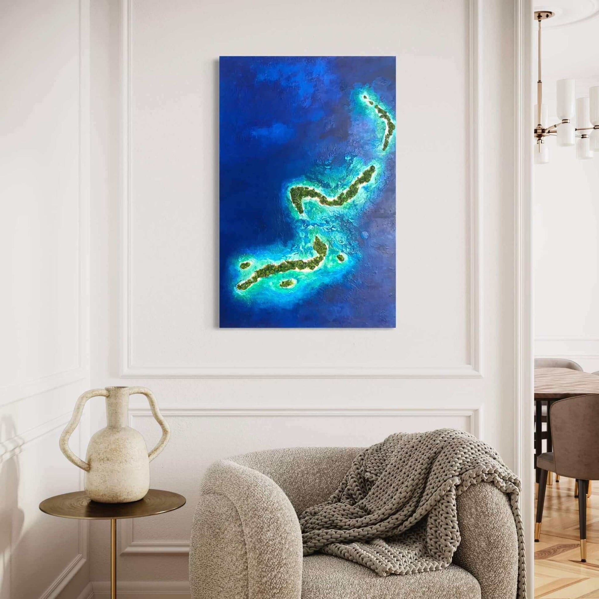 Art for sale painting artwork gallery galleries Paintings abstract textured mixed media buy landscape seascape ocean islands tropical sea aeria view beach on canvas acrylic oil