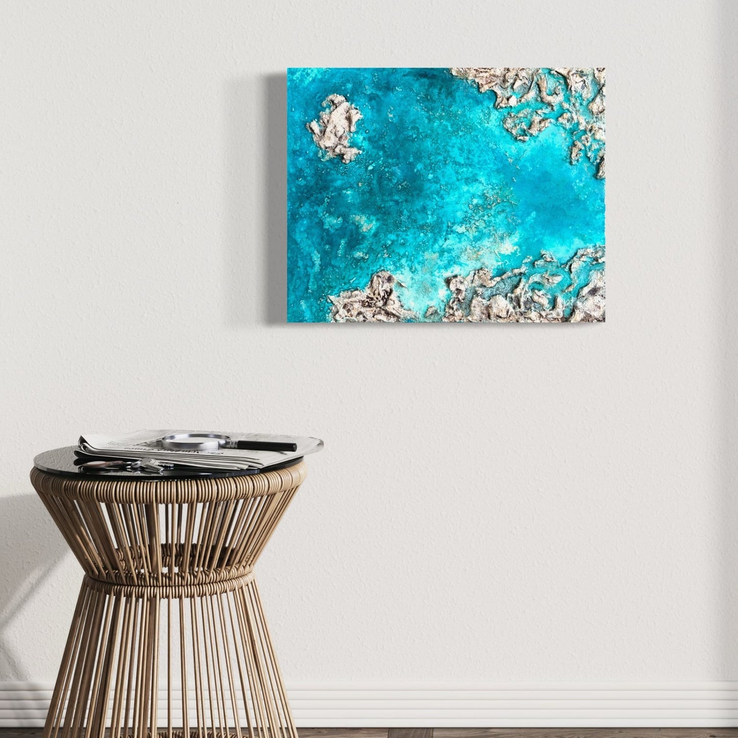 Resin ocean art seascape painting coastal sea island beach artwork