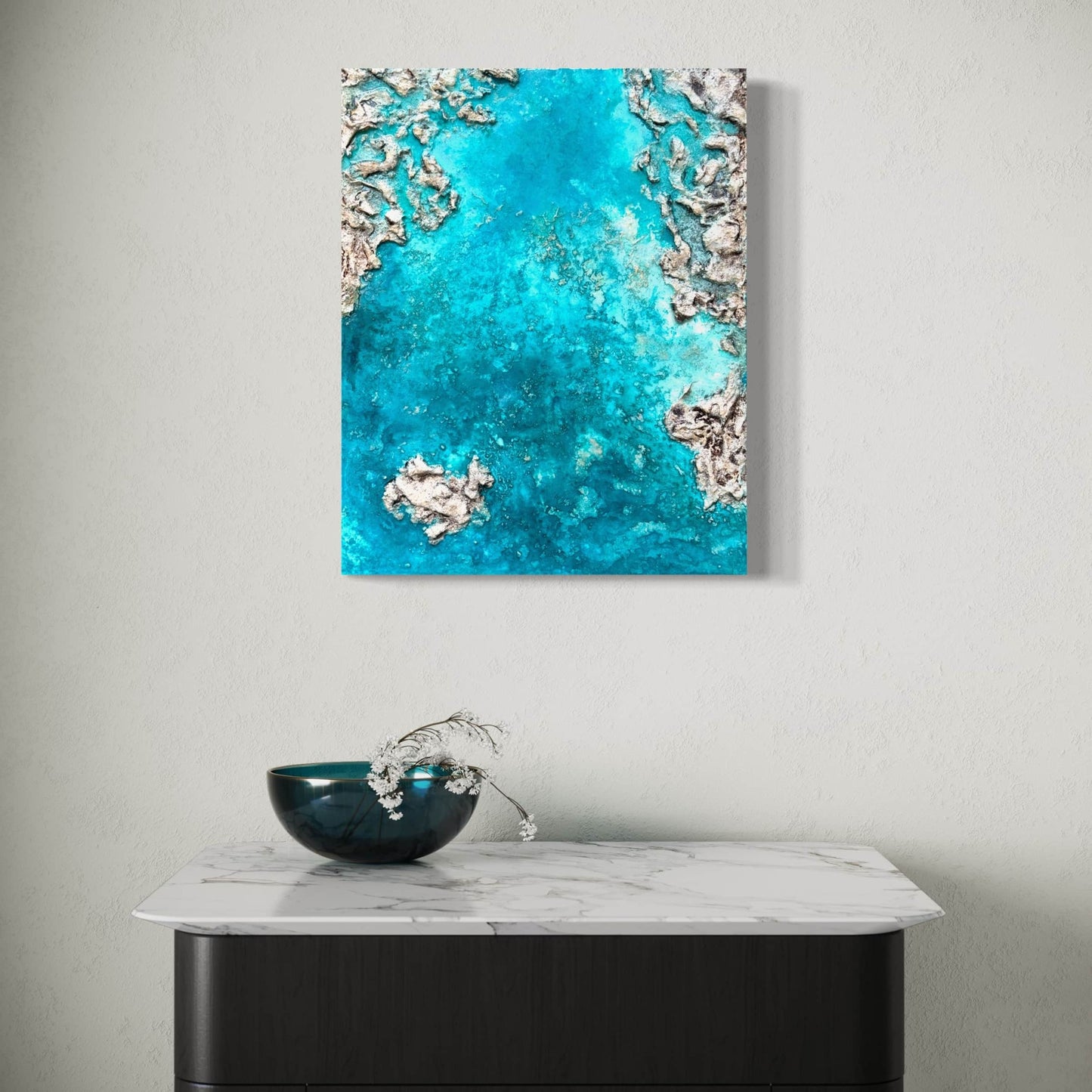 Resin ocean art seascape painting coastal sea island beach artwork