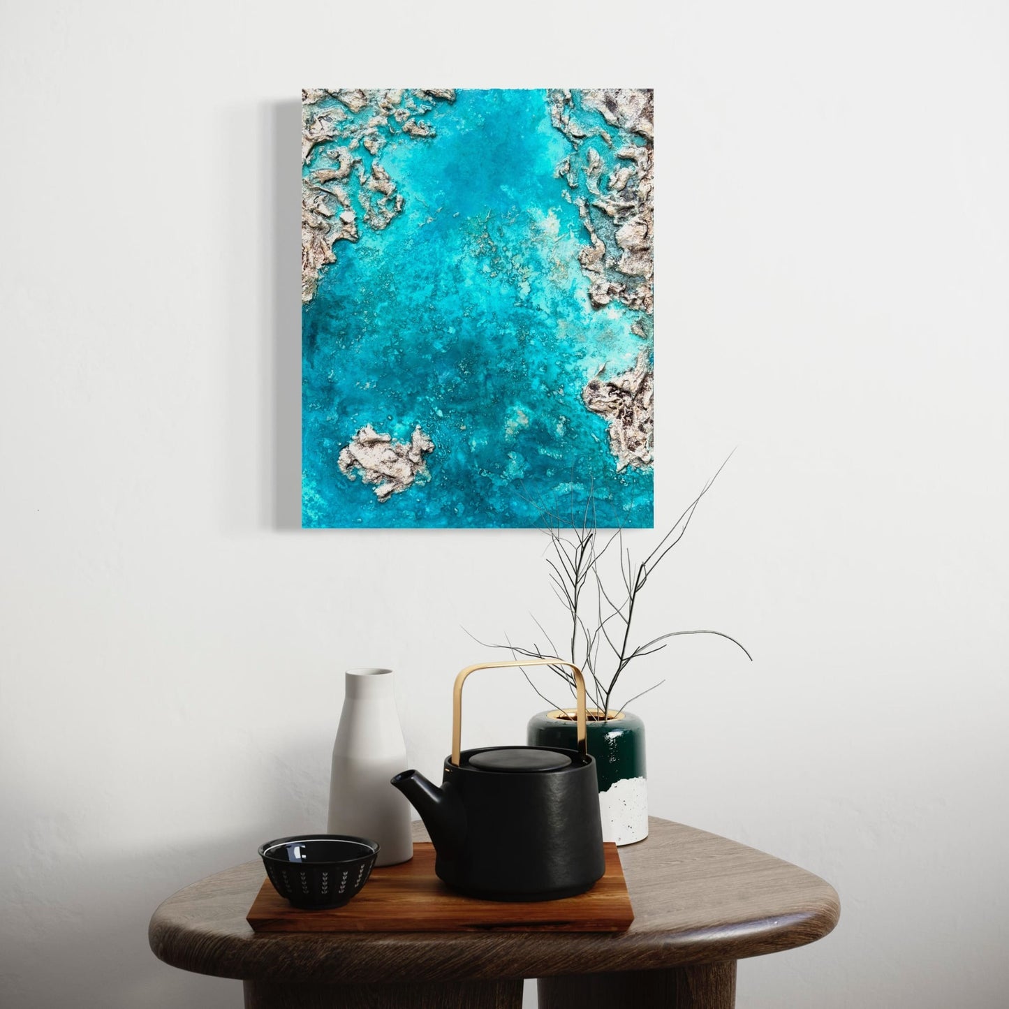 Resin ocean art seascape painting coastal sea island beach artwork