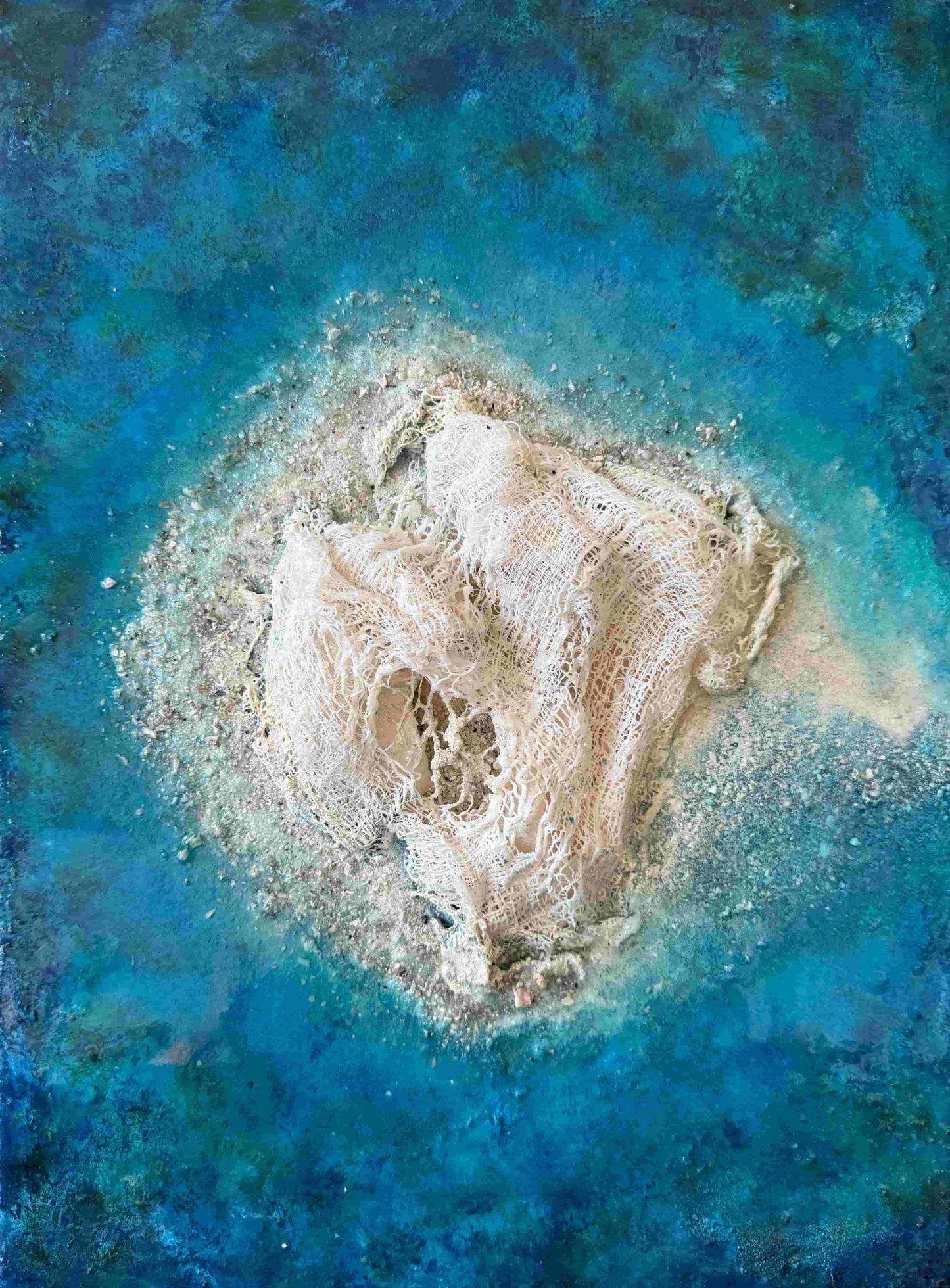 Seascape island sandy beach painting resin art fadi diab