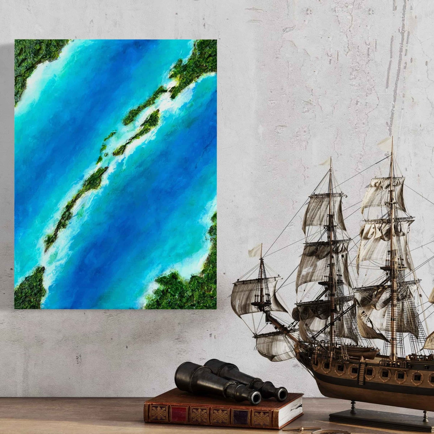 original aetwork ocean resin art seacape acrylic painting fadi diab