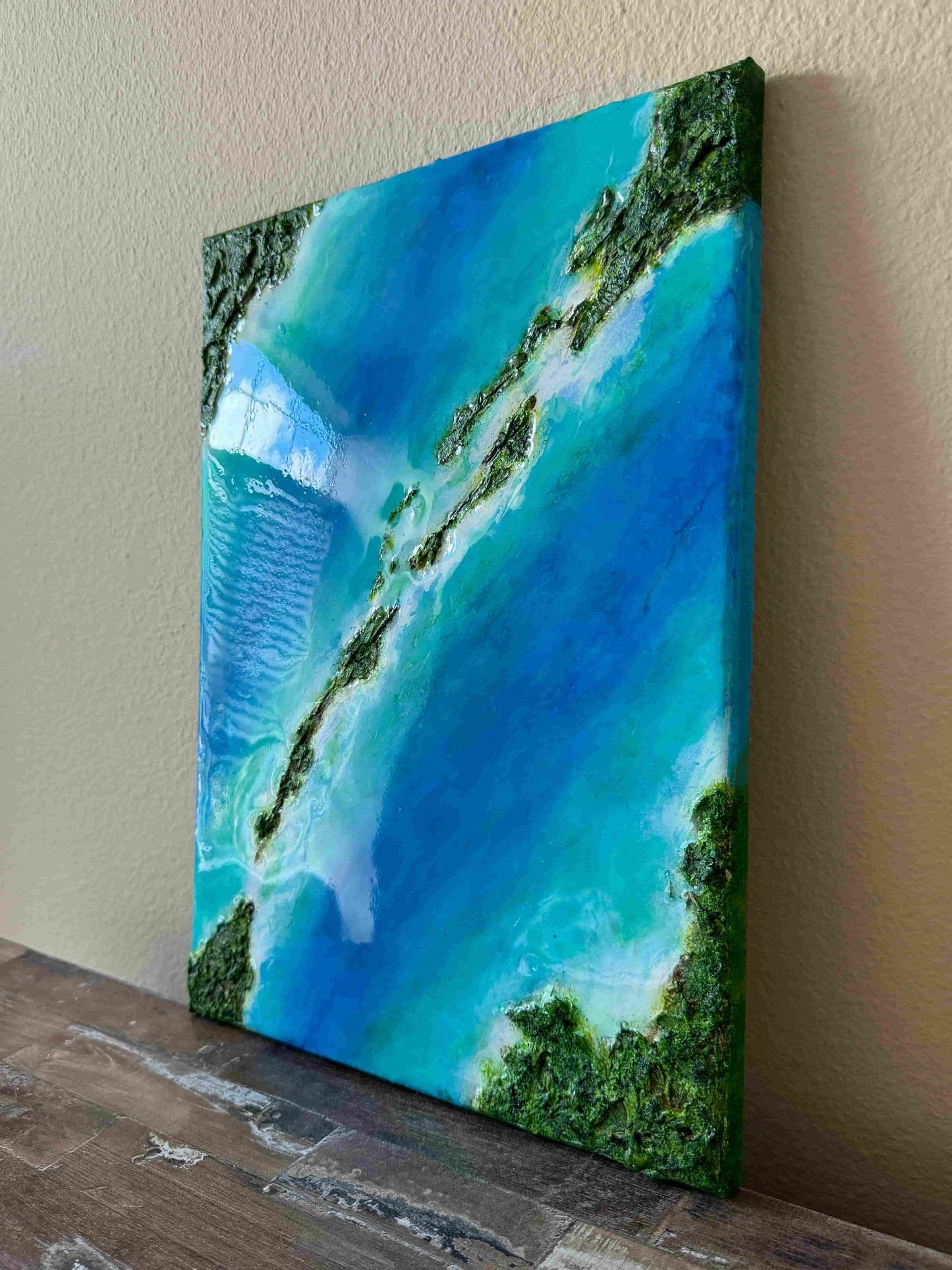 original aetwork ocean resin art seacape acrylic painting fadi diab