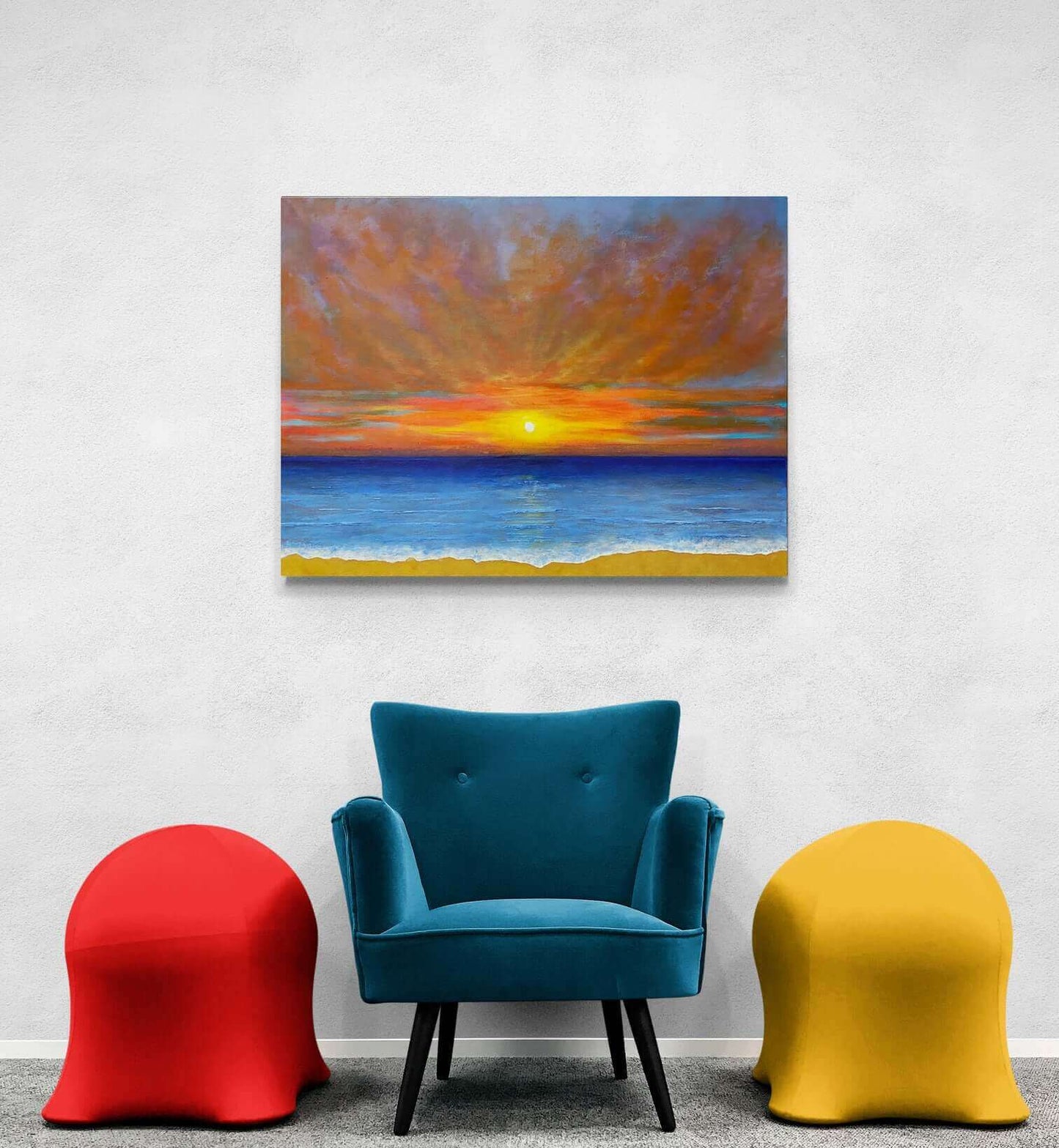 Original art painting on canvas for sale wall art artwork oil acrylic fine abstract online hand painted textured contemporary gallery artist seascape sunset turquoise beach sea