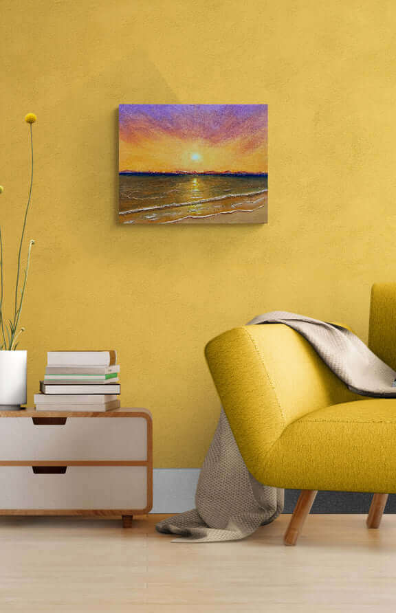 Original art painting on canvas for sale wall art artwork oil acrylic fine abstract online hand painted textured contemporary gallery artist sunset landscape seascape
