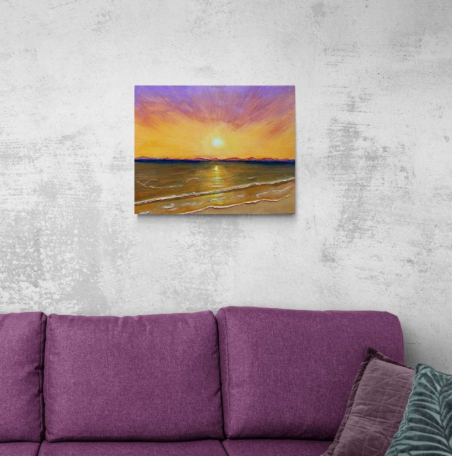 Original art painting on canvas for sale wall art artwork oil acrylic fine abstract online hand painted textured contemporary gallery artist sunset landscape seascape