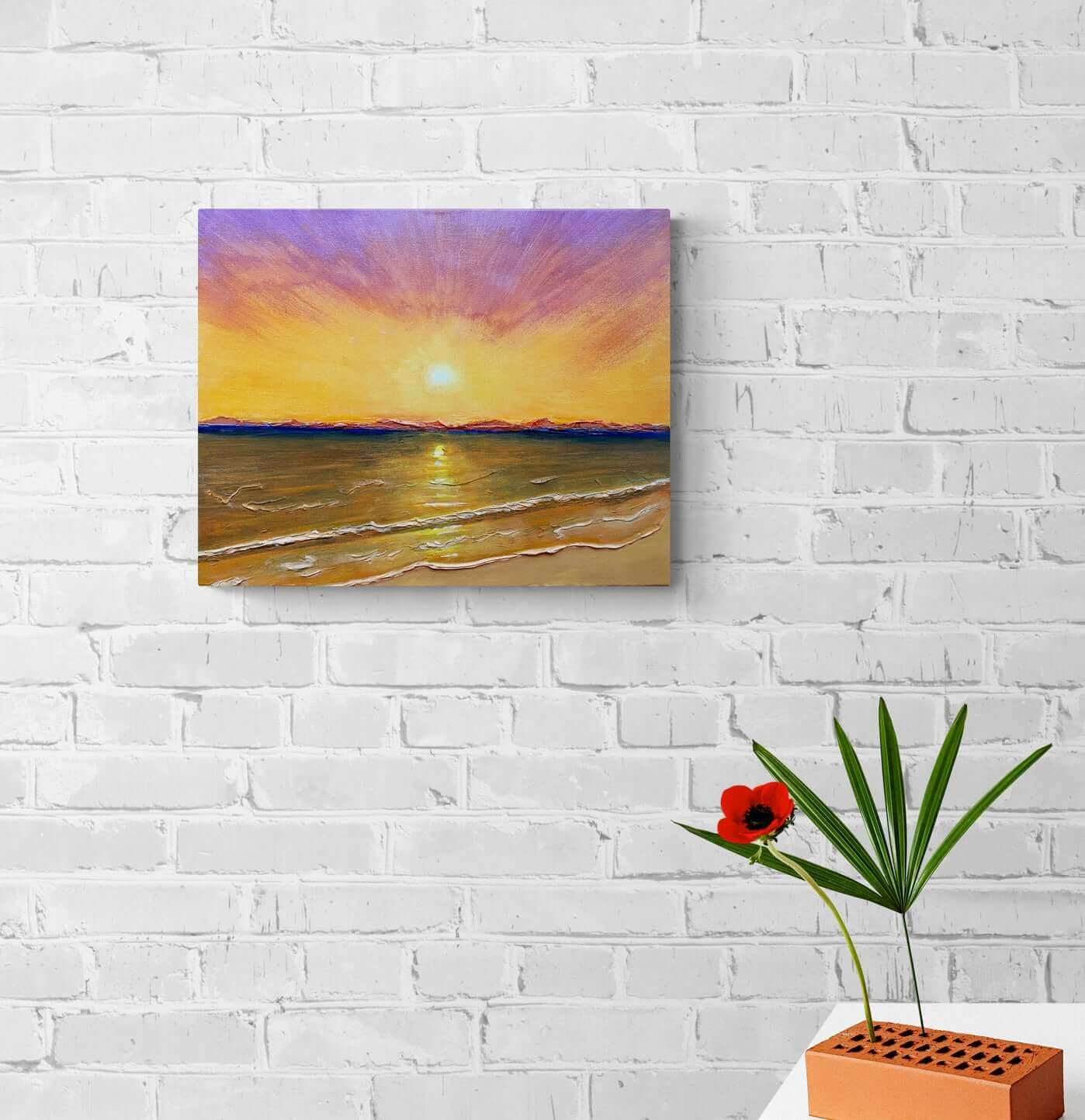 Original art painting on canvas for sale wall art artwork oil acrylic fine abstract online hand painted textured contemporary gallery artist sunset landscape seascape