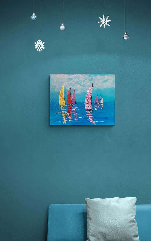 Original art painting on canvas for sale wall art artwork oil acrylic fine abstract online hand painted textured contemporary gallery artist landscape sailboat seascape