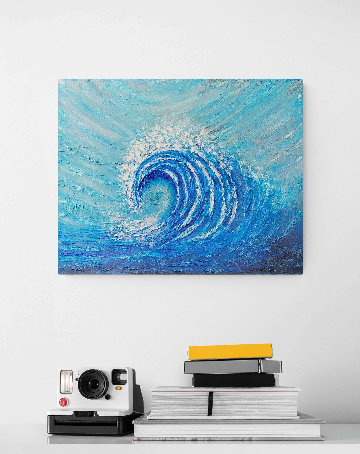 contemporary abstract art original paintings gallery signed by artist for art collectors using 3d impasto textured artwork sea wave seascape sky cloud ocean for sale