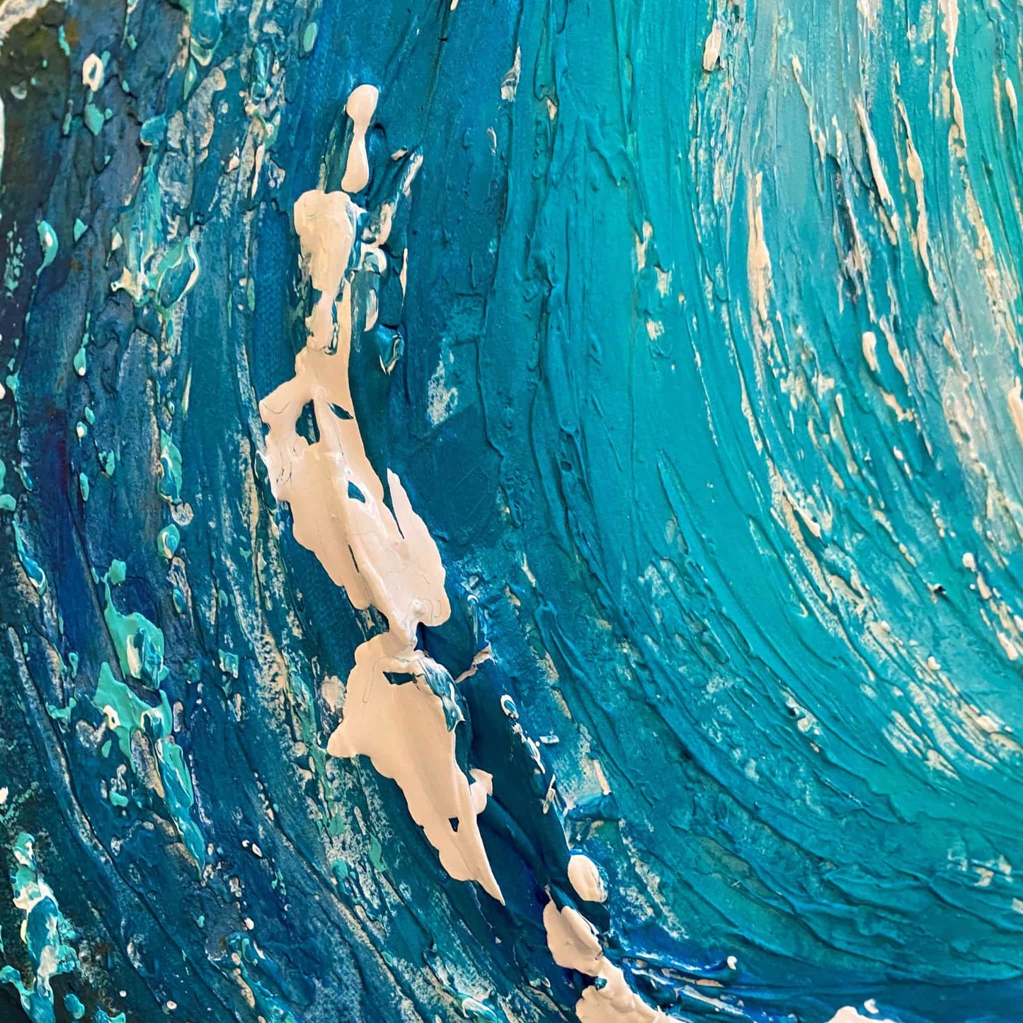 acrylic oil painting on canvas wall art texture crackle mixed media artwork original handmade signed by artist for sale sea waves seascape