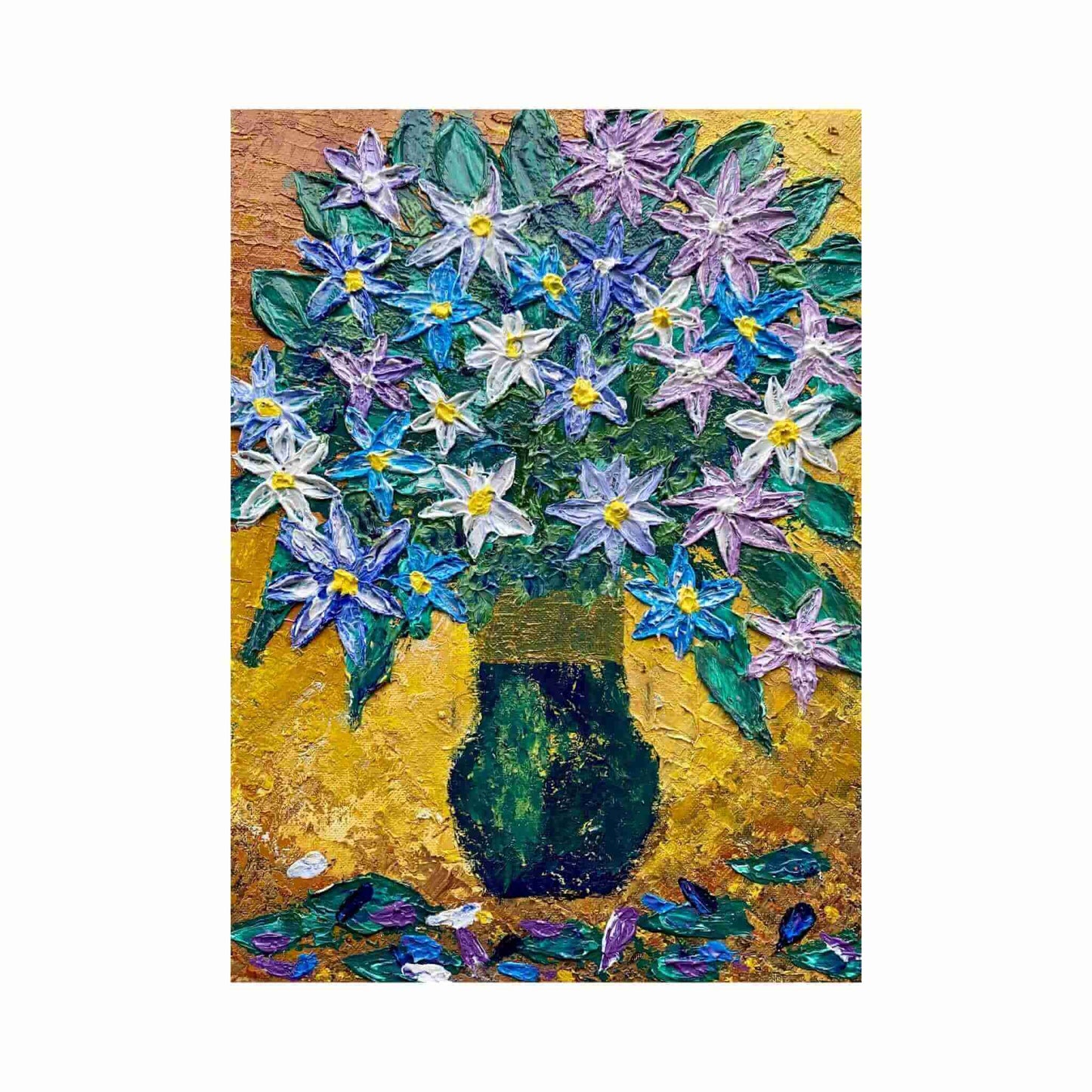 Original art painting on canvas for sale wall art artwork oil acrylic fine abstract online hand painted textured contemporary gallery artist floral flower vase