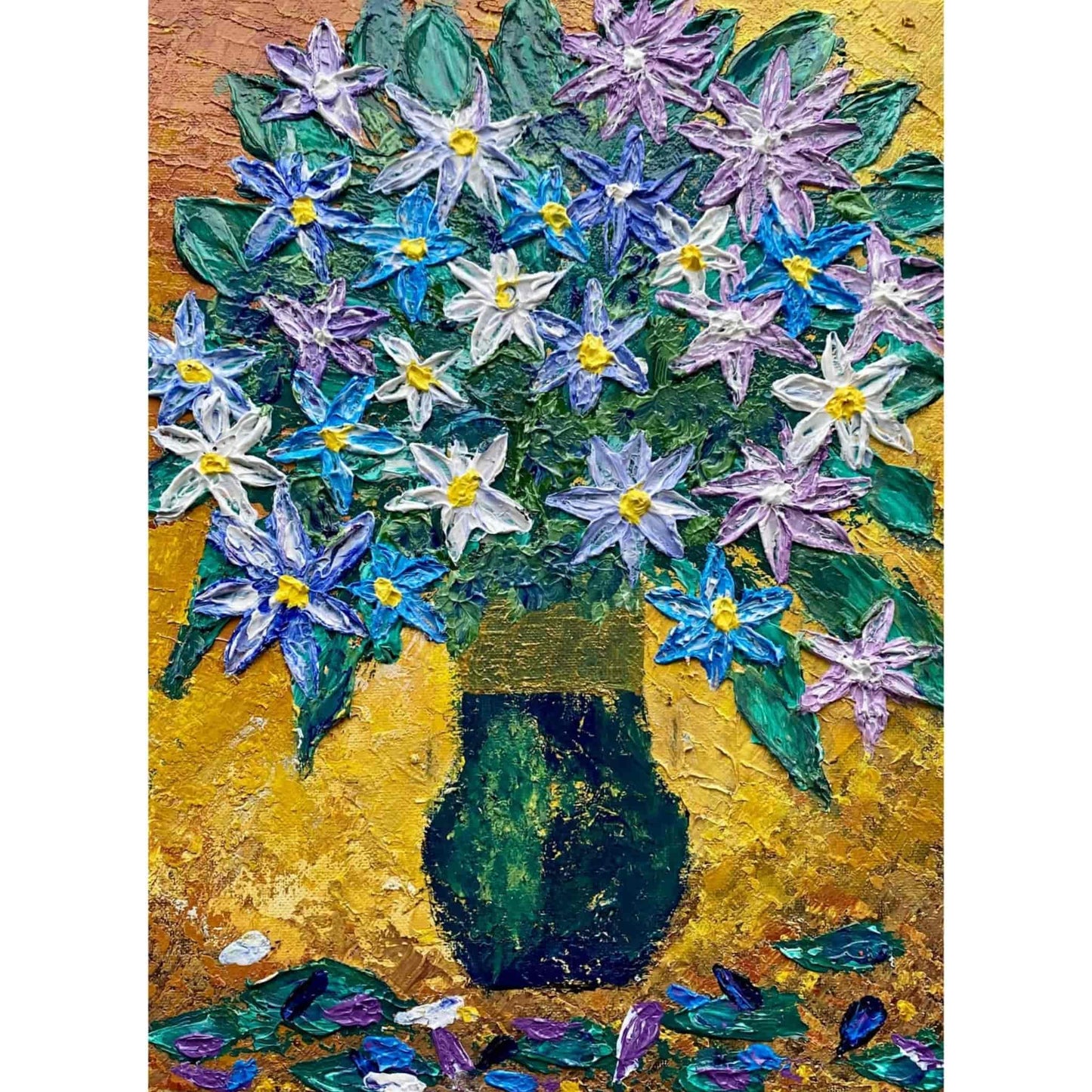Original art painting on canvas for sale wall art artwork oil acrylic fine abstract online hand painted textured contemporary gallery artist floral flower vase