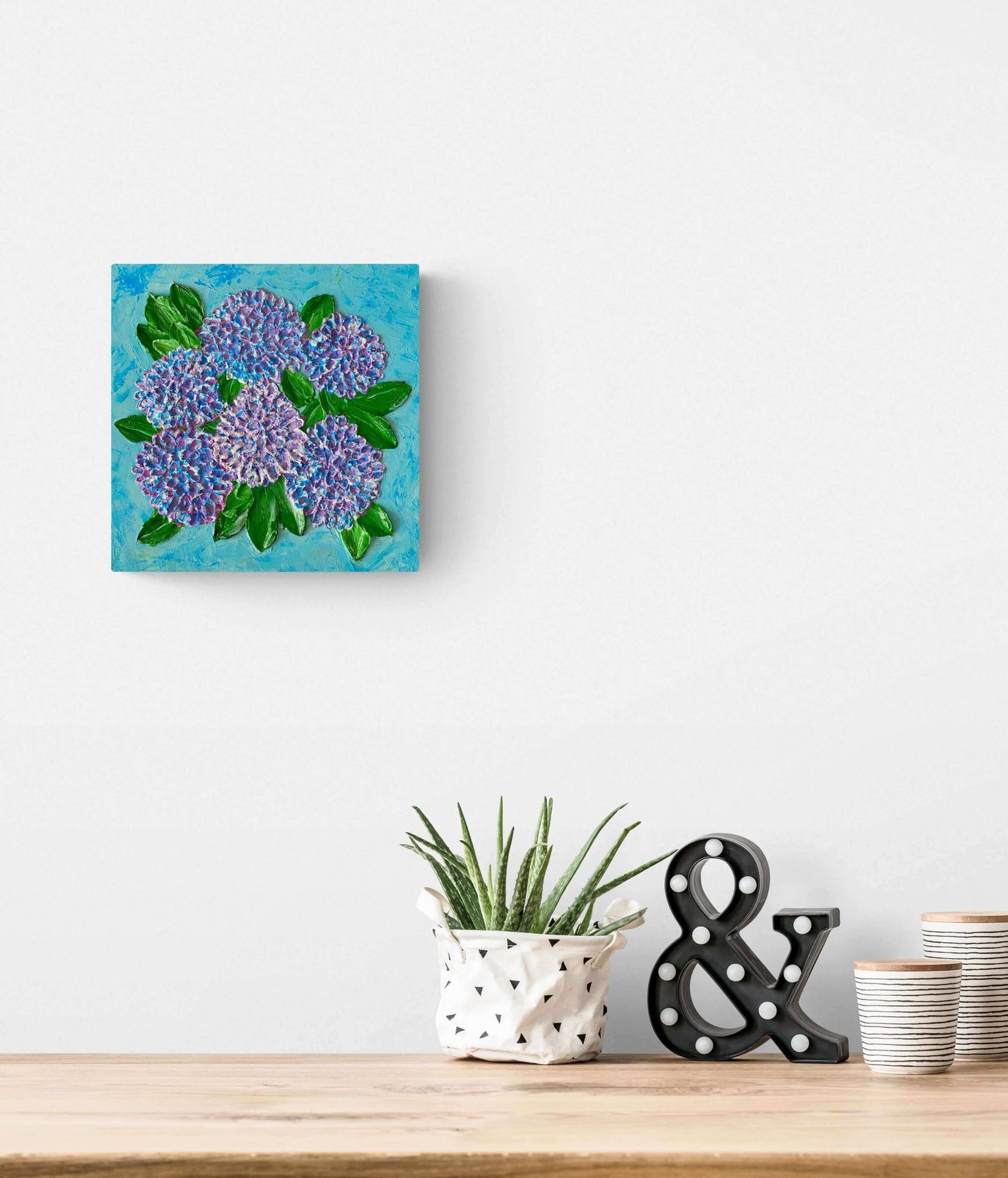 Original art painting on canvas for sale wall art artwork oil acrylic fine abstract online hand painted textured contemporary gallery artist hydrangea floral still life