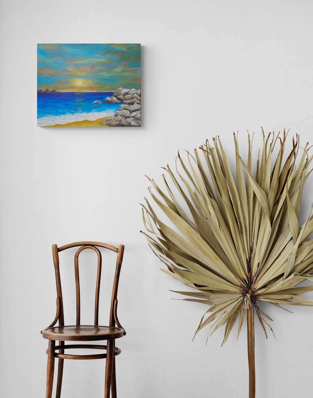 vOriginal art painting on canvas for sale wall art artwork oil acrylic fine abstract online hand painted textured contemporary gallery artist seascape sunset landscape beach rocks still life sea