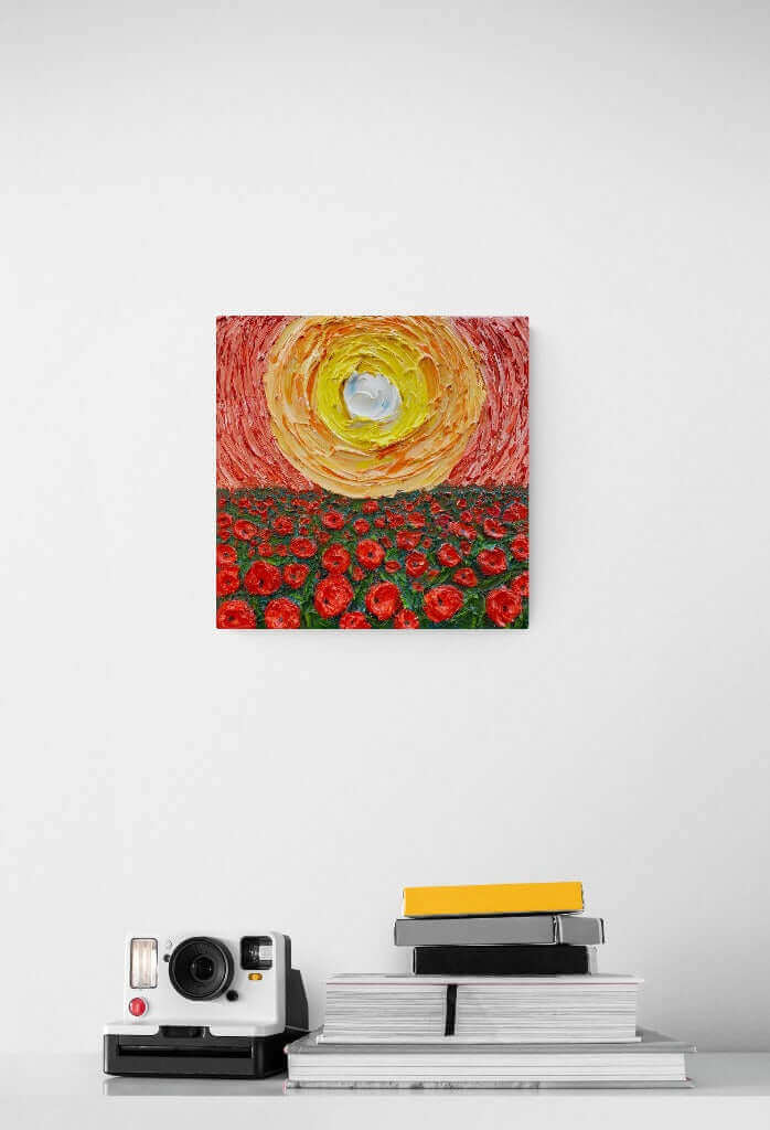 vOriginal art painting on canvas for sale wall art artwork oil acrylic fine abstract online hand painted textured contemporary gallery artist flower red roses floral trees sunset still life