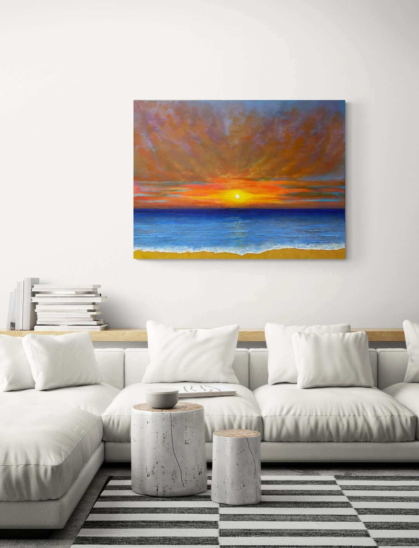 Original art painting on canvas for sale wall art artwork oil acrylic fine abstract online hand painted textured contemporary gallery artist seascape sunset turquoise beach sea