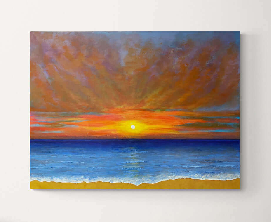 Original art painting on canvas for sale wall art artwork oil acrylic fine abstract online hand painted textured contemporary gallery artist seascape sunset turquoise beach sea