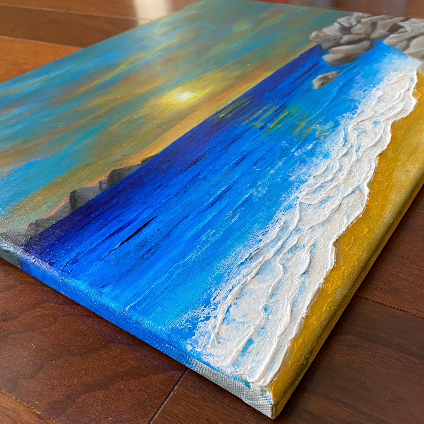 vOriginal art painting on canvas for sale wall art artwork oil acrylic fine abstract online hand painted textured contemporary gallery artist seascape sunset landscape beach rocks still life sea