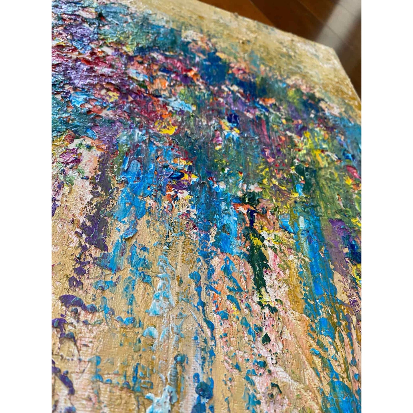 contemporary abstract art original paintings gallery signed by artist for art collectors using 3d impasto textured artwork floral