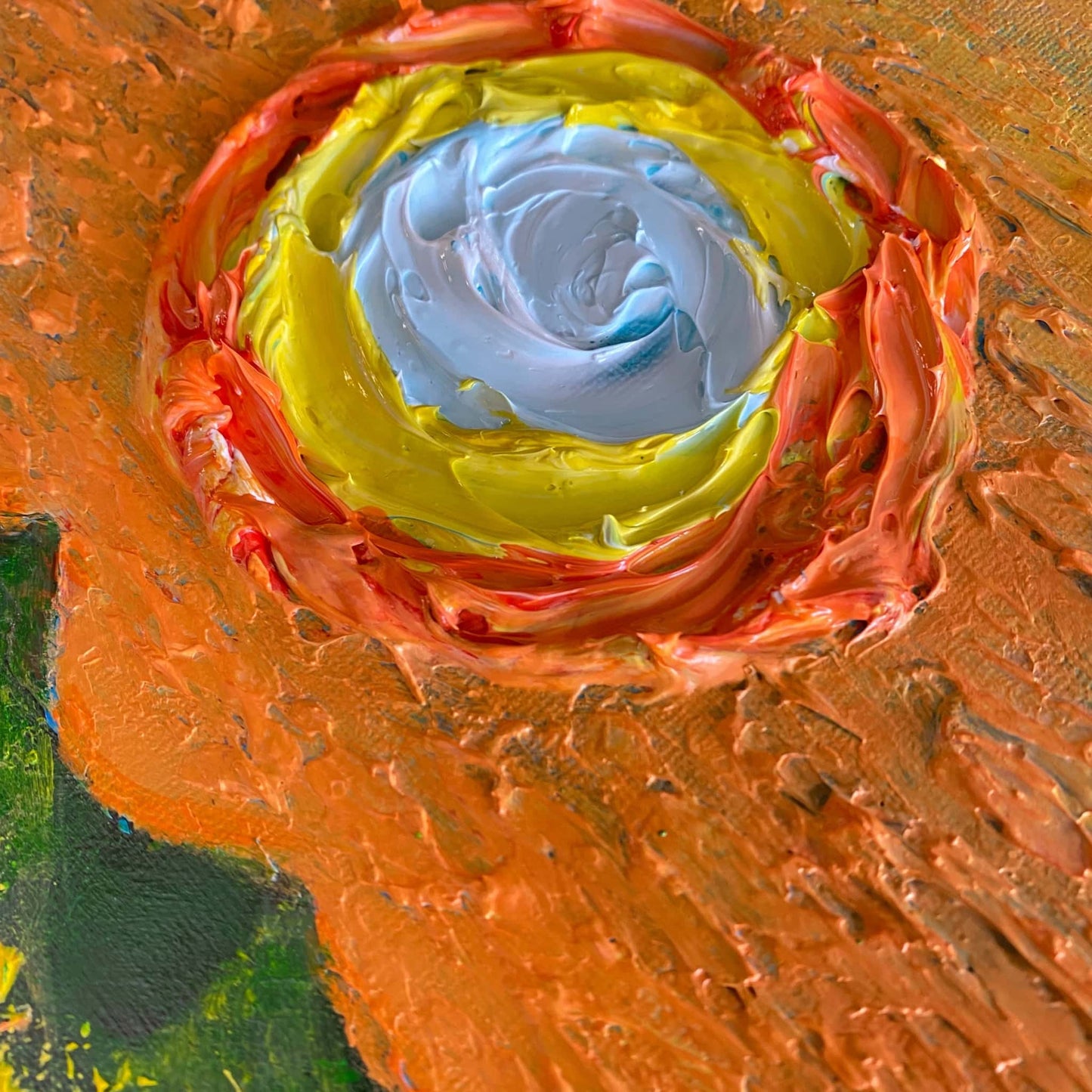 acrylic oil painting on canvas wall art texture artwork original for sale flower floral trees sunset field sunflower