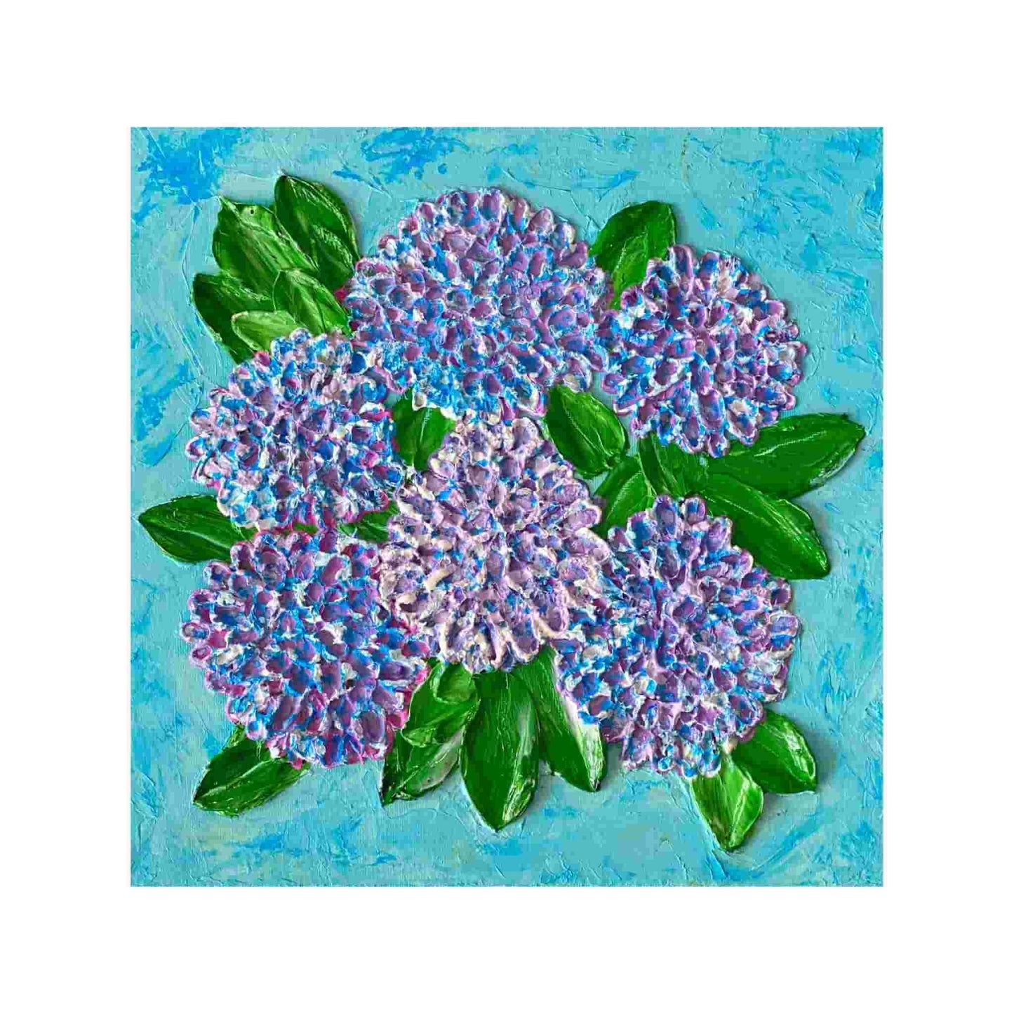 Original art painting on canvas for sale wall art artwork oil acrylic fine abstract online hand painted textured contemporary gallery artist hydrangea floral still life