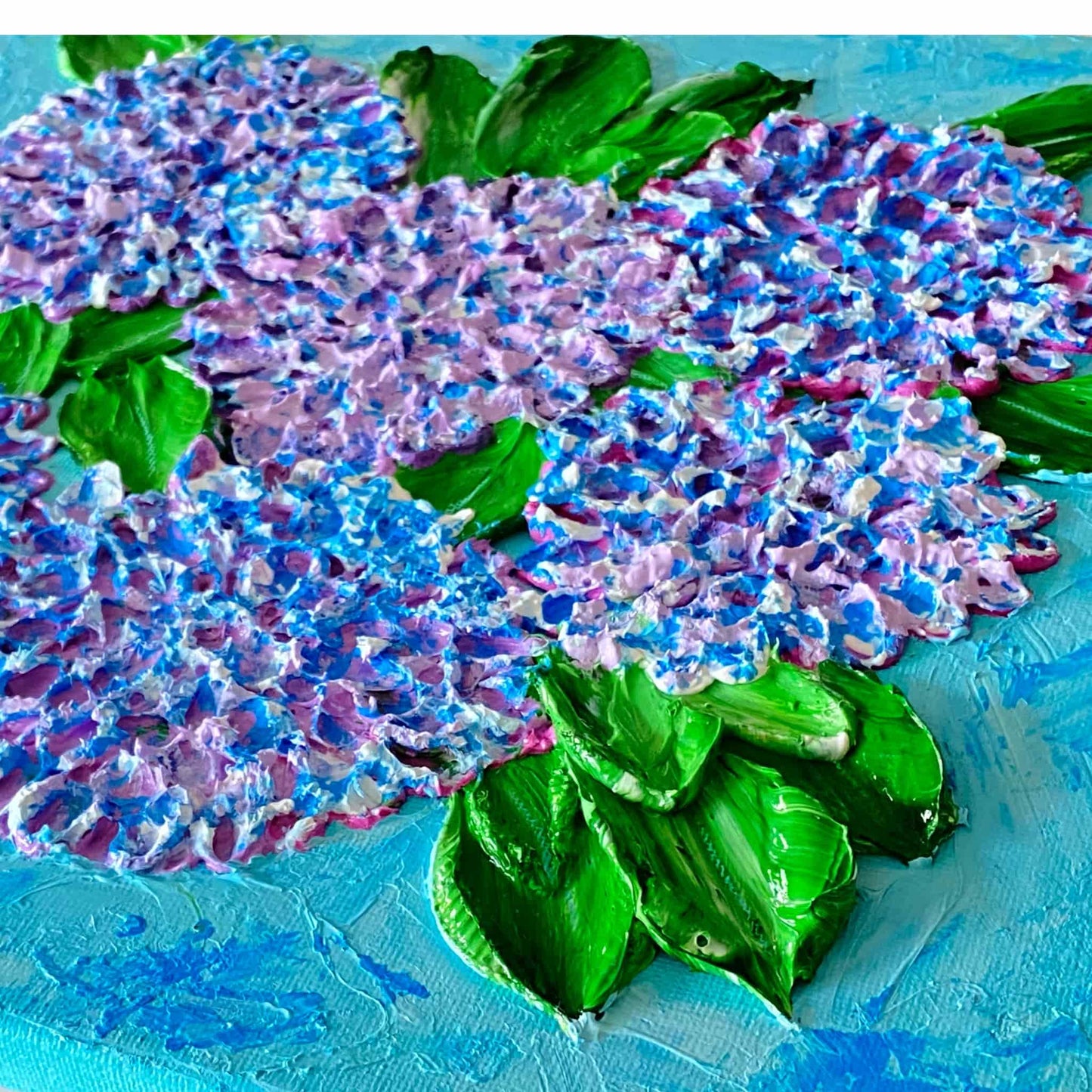 Original art painting on canvas for sale wall art artwork oil acrylic fine abstract online hand painted textured contemporary gallery artist hydrangea floral still life