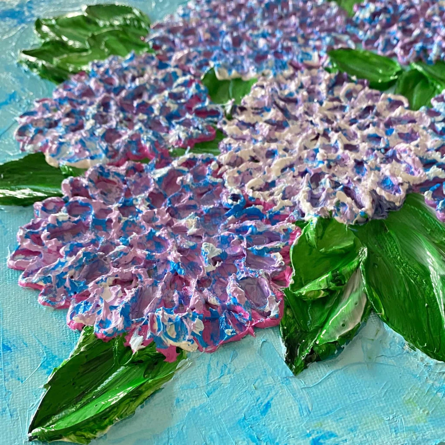 Original art painting on canvas for sale wall art artwork oil acrylic fine abstract online hand painted textured contemporary gallery artist hydrangea floral still life
