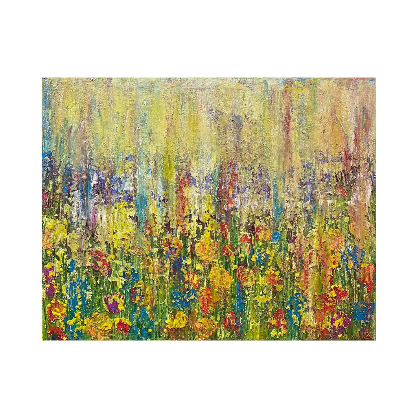 Original contemporary abstract art original paintings gallery for sale 3d impasto textured artwork floral flower trees.