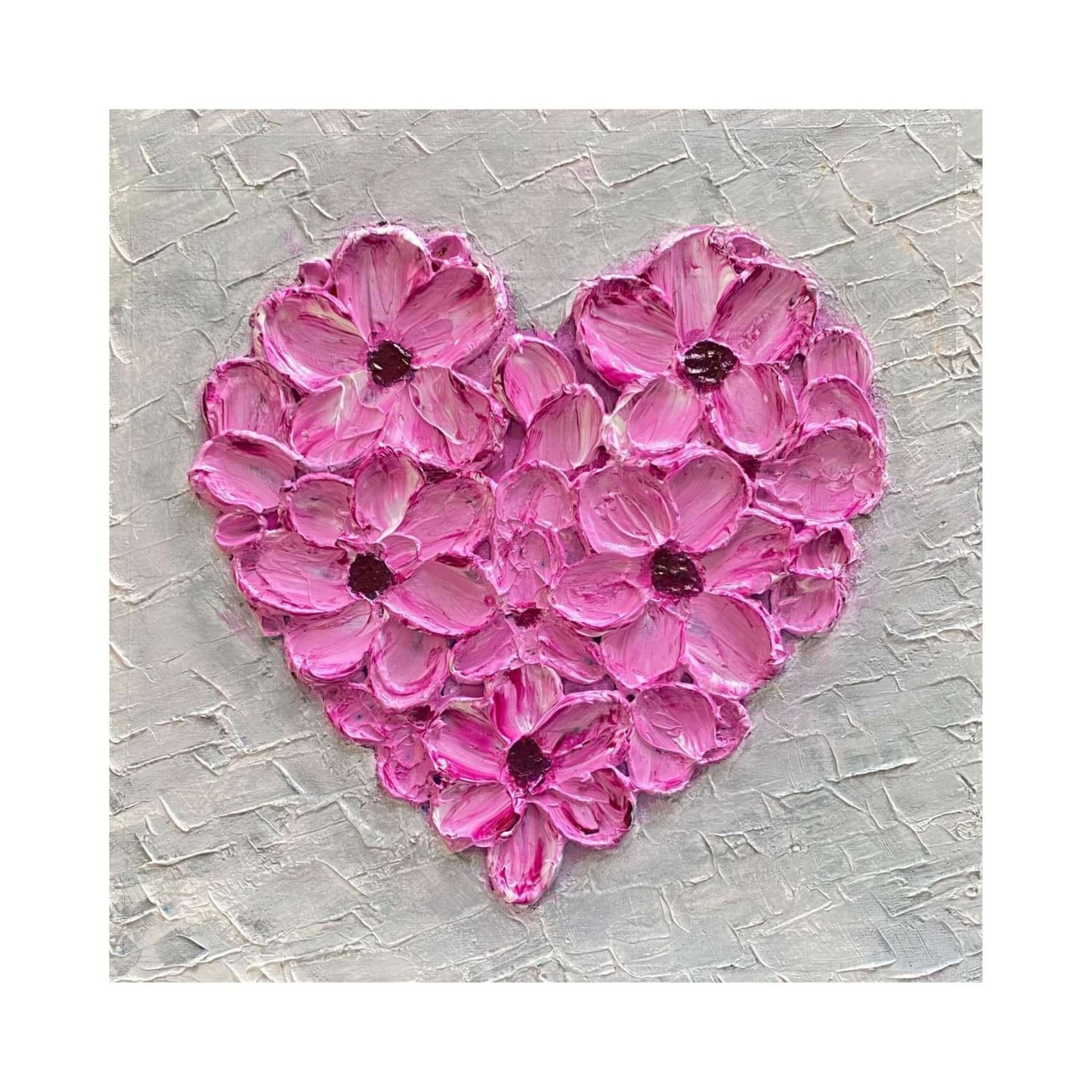 acrylic oil painting on canvas wall art texture crackle artwork original handmade signed by artist for sale flower floral trees still life