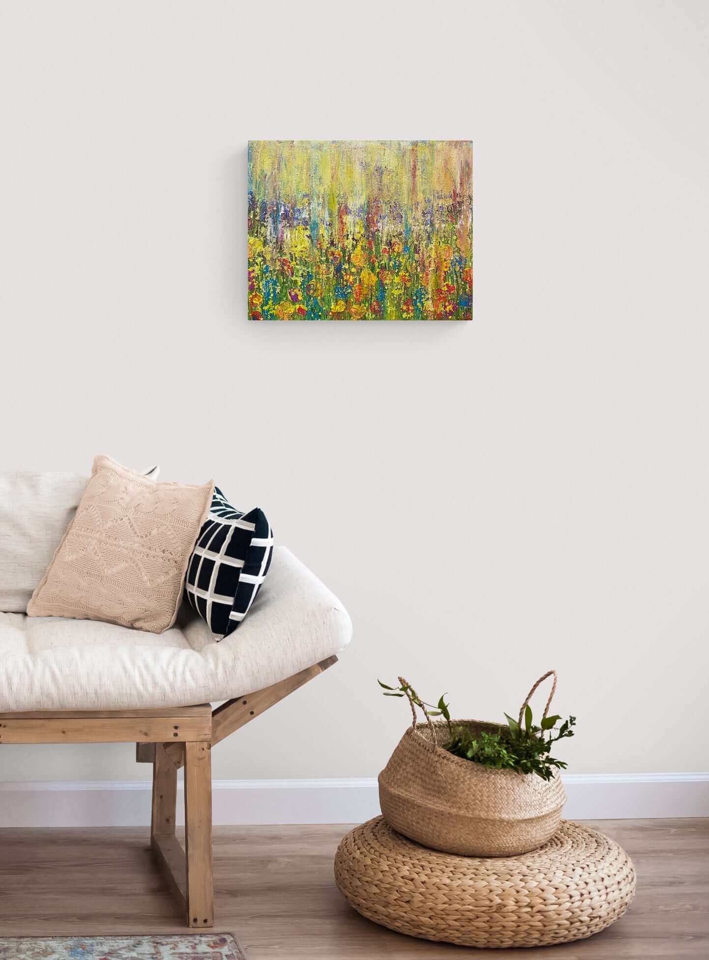 Original contemporary abstract art original paintings gallery for sale 3d impasto textured artwork floral flower trees.