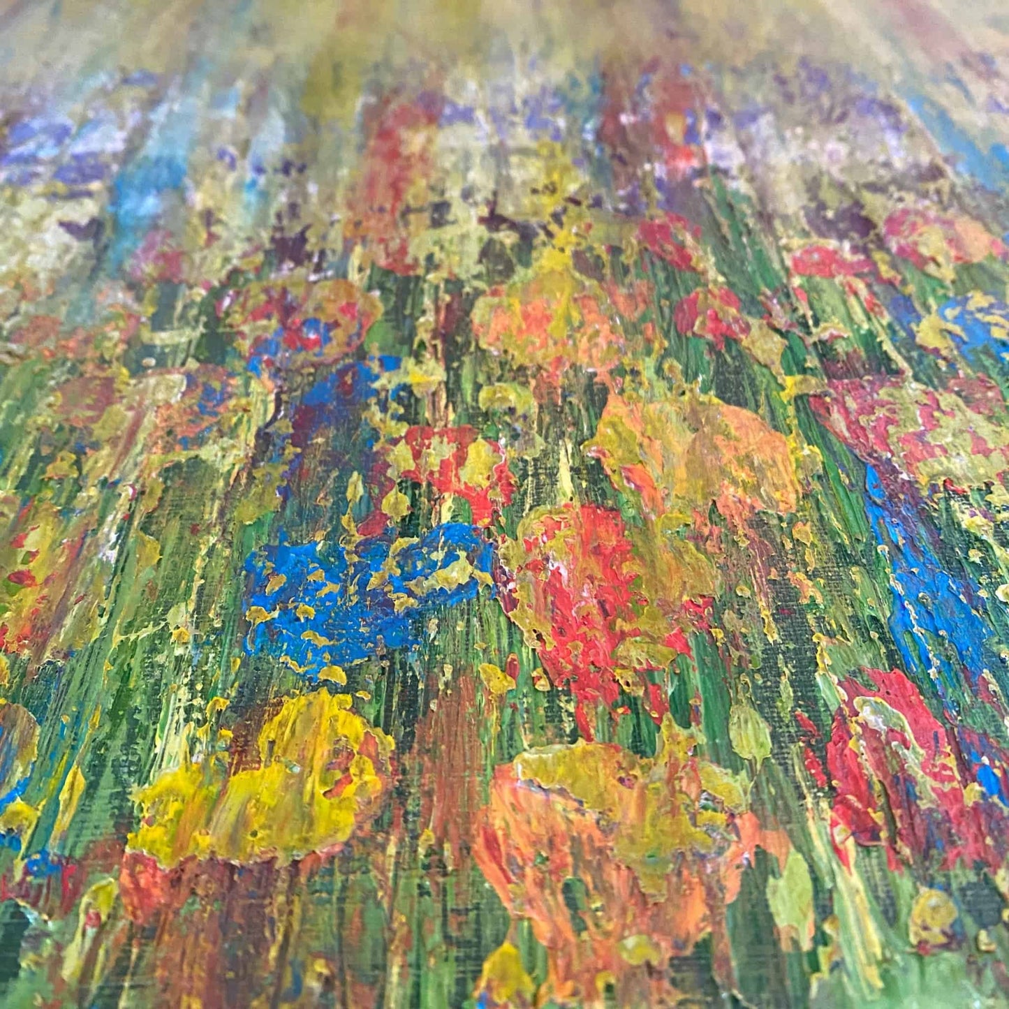 Original contemporary abstract art original paintings gallery for sale 3d impasto textured artwork floral flower trees.