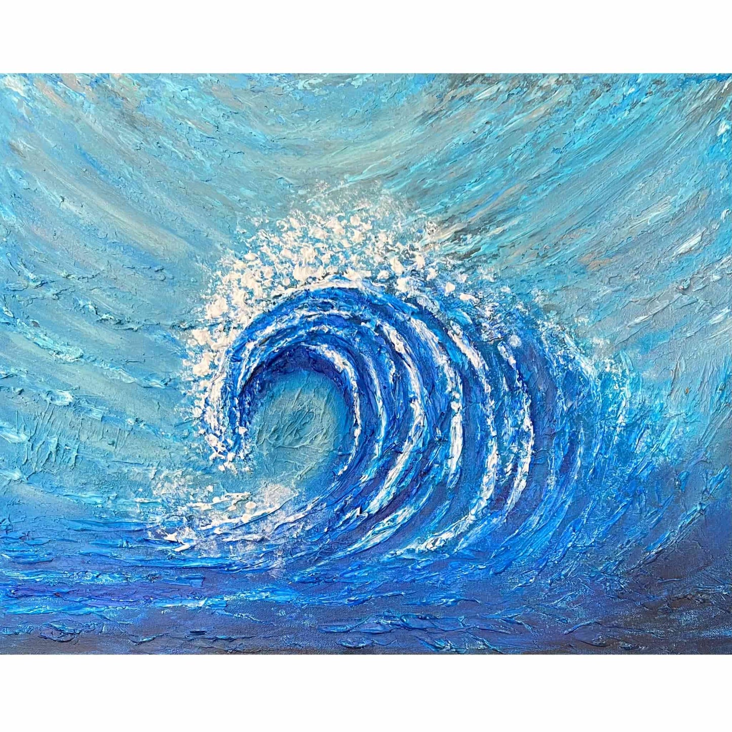 contemporary abstract art original paintings gallery signed by artist for art collectors using 3d impasto textured artwork sea wave seascape sky cloud ocean for sale