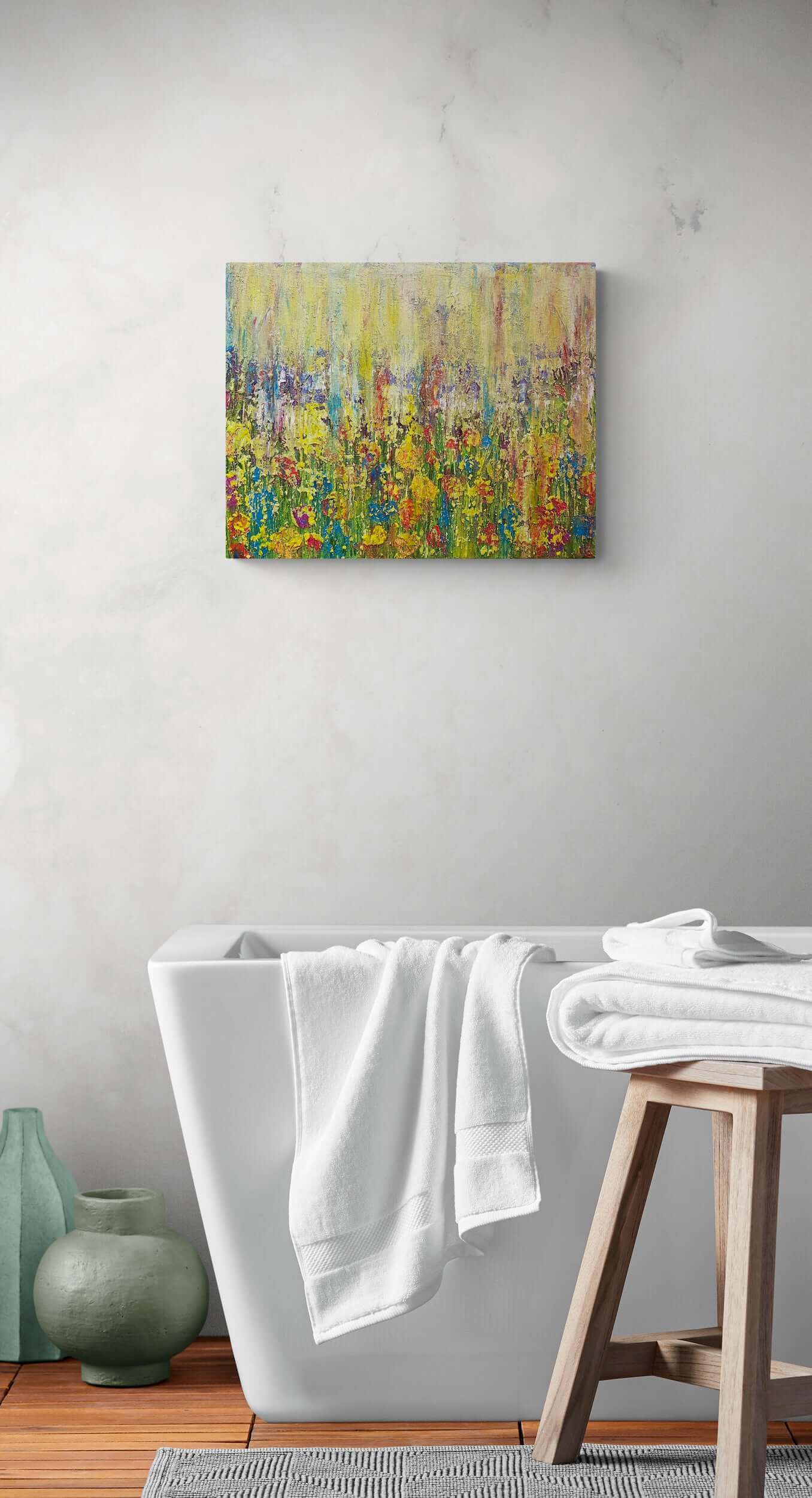 Original contemporary abstract art original paintings gallery for sale 3d impasto textured artwork floral flower trees.