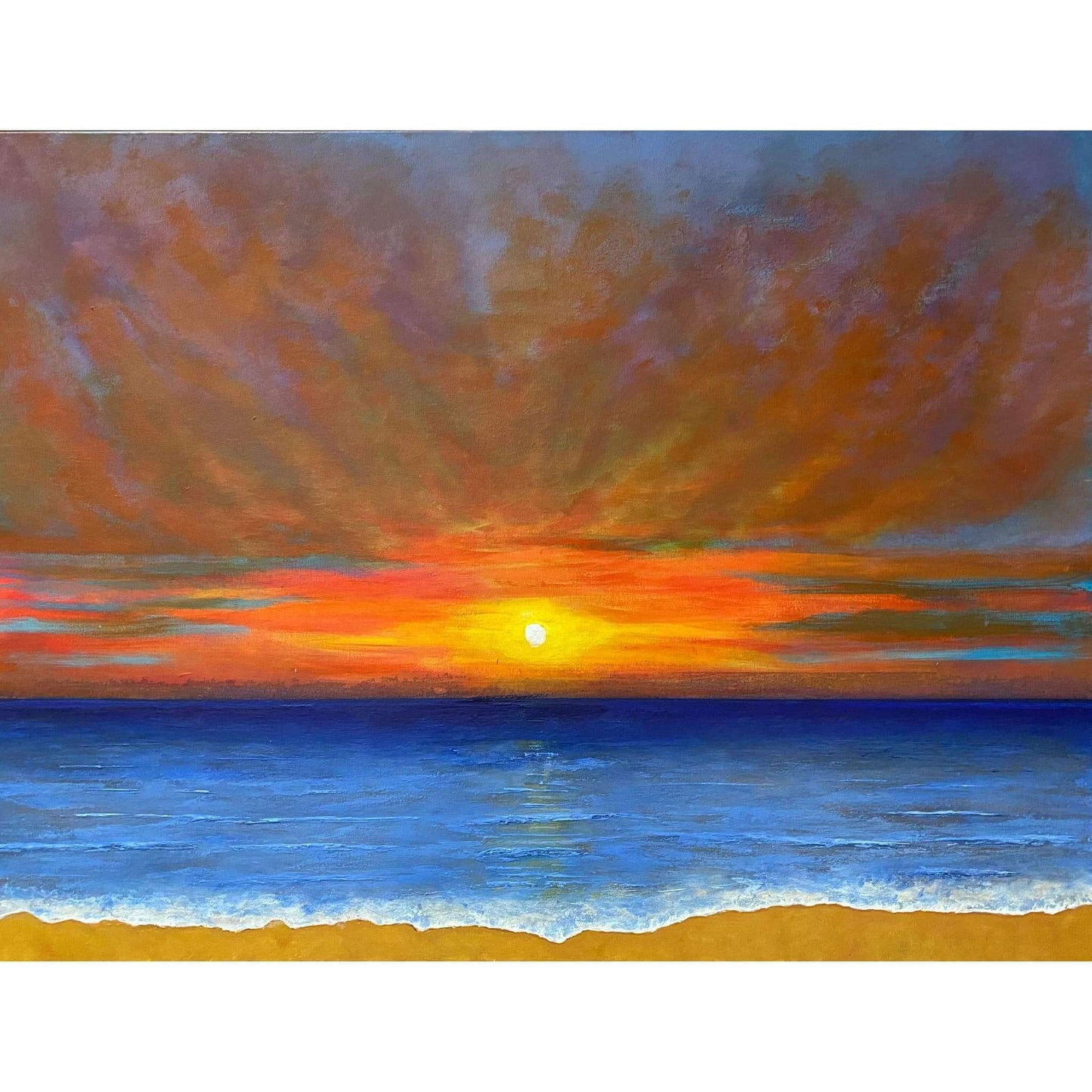Original art painting on canvas for sale wall art artwork oil acrylic fine abstract onlin seascape sunset turquoise beach sea