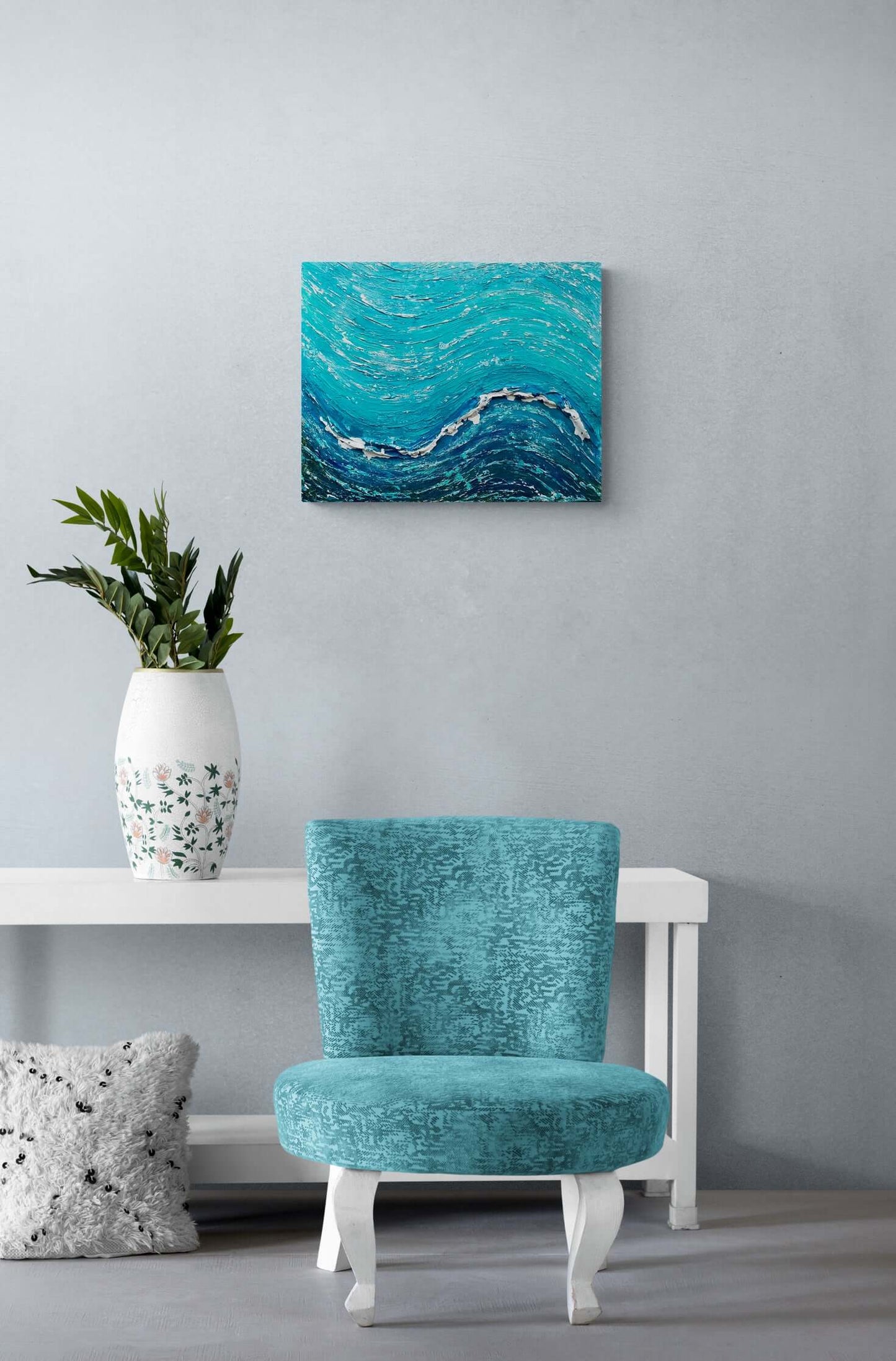 Acrylic painting on canvas abstract gallery fine art for sale textured tropical ocean islands seascape turquoise seashore