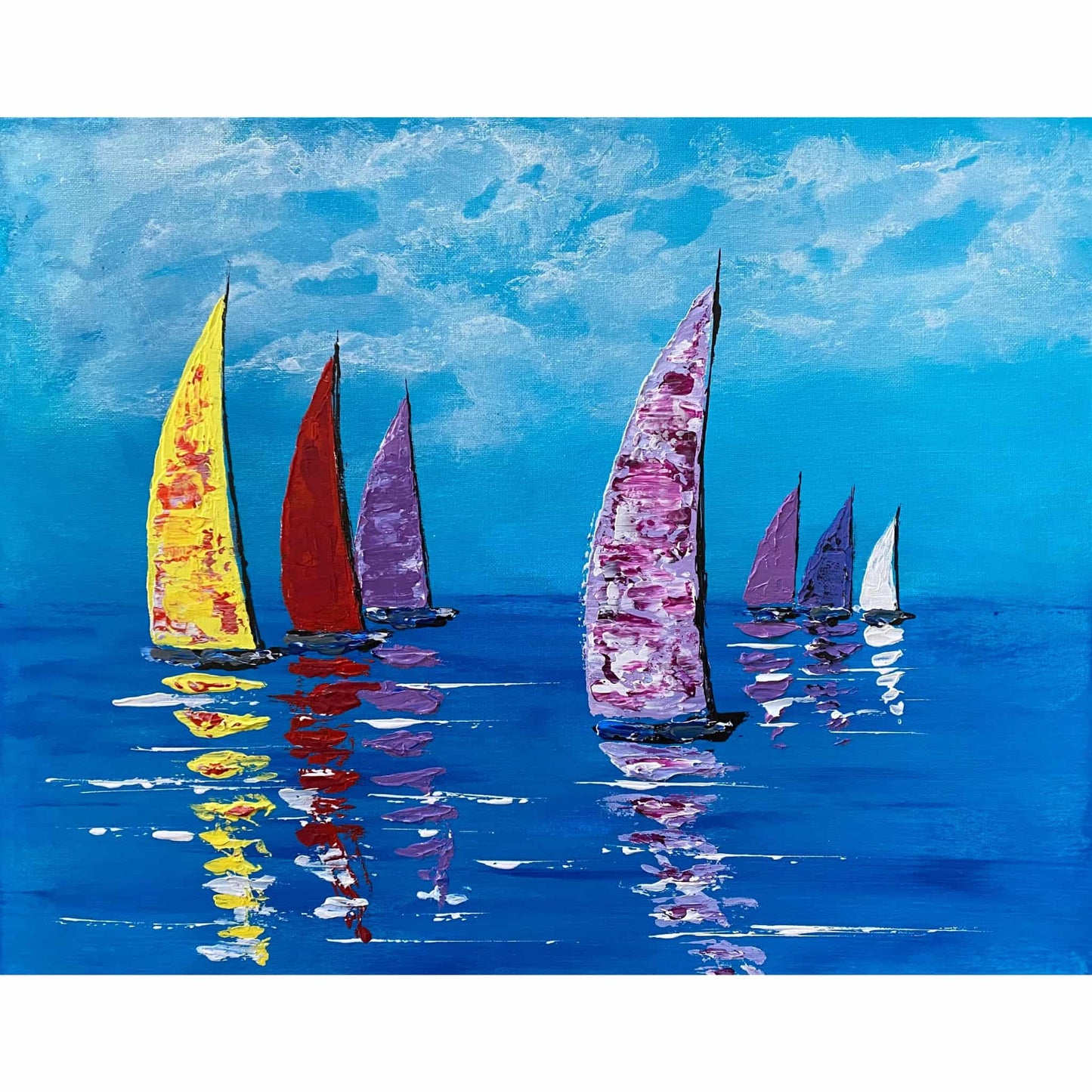 Original art painting on canvas for sale wall art artwork oil acrylic fine abstract online hand painted textured contemporary gallery artist landscape sailboat seascape